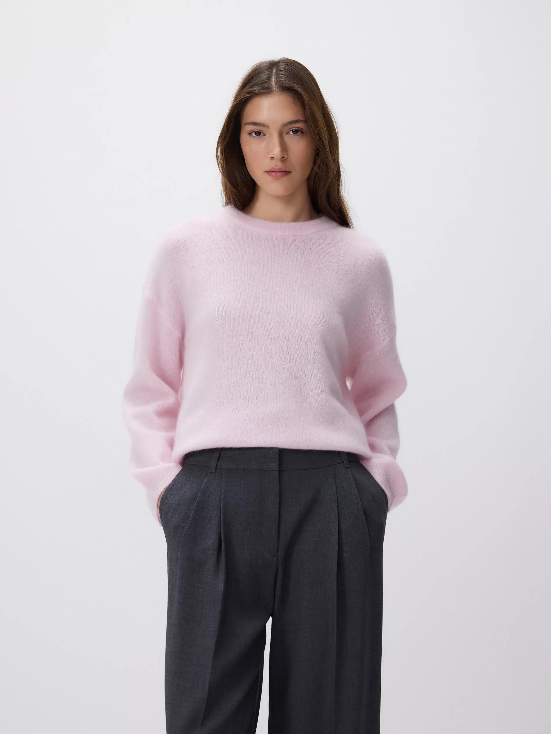 Grey Viscose Rich Trousers, Light grey, large image number 3