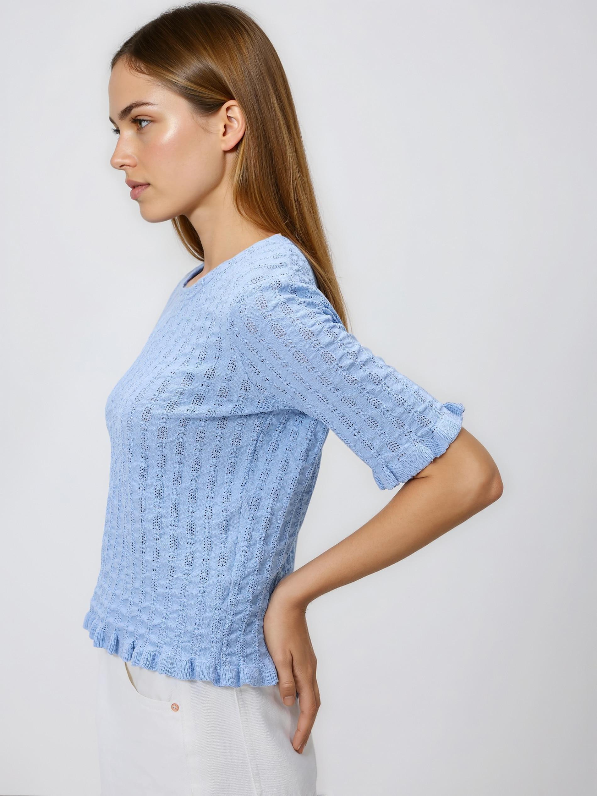 Blue Viscose Blend Jumper, Blue, large image number 1