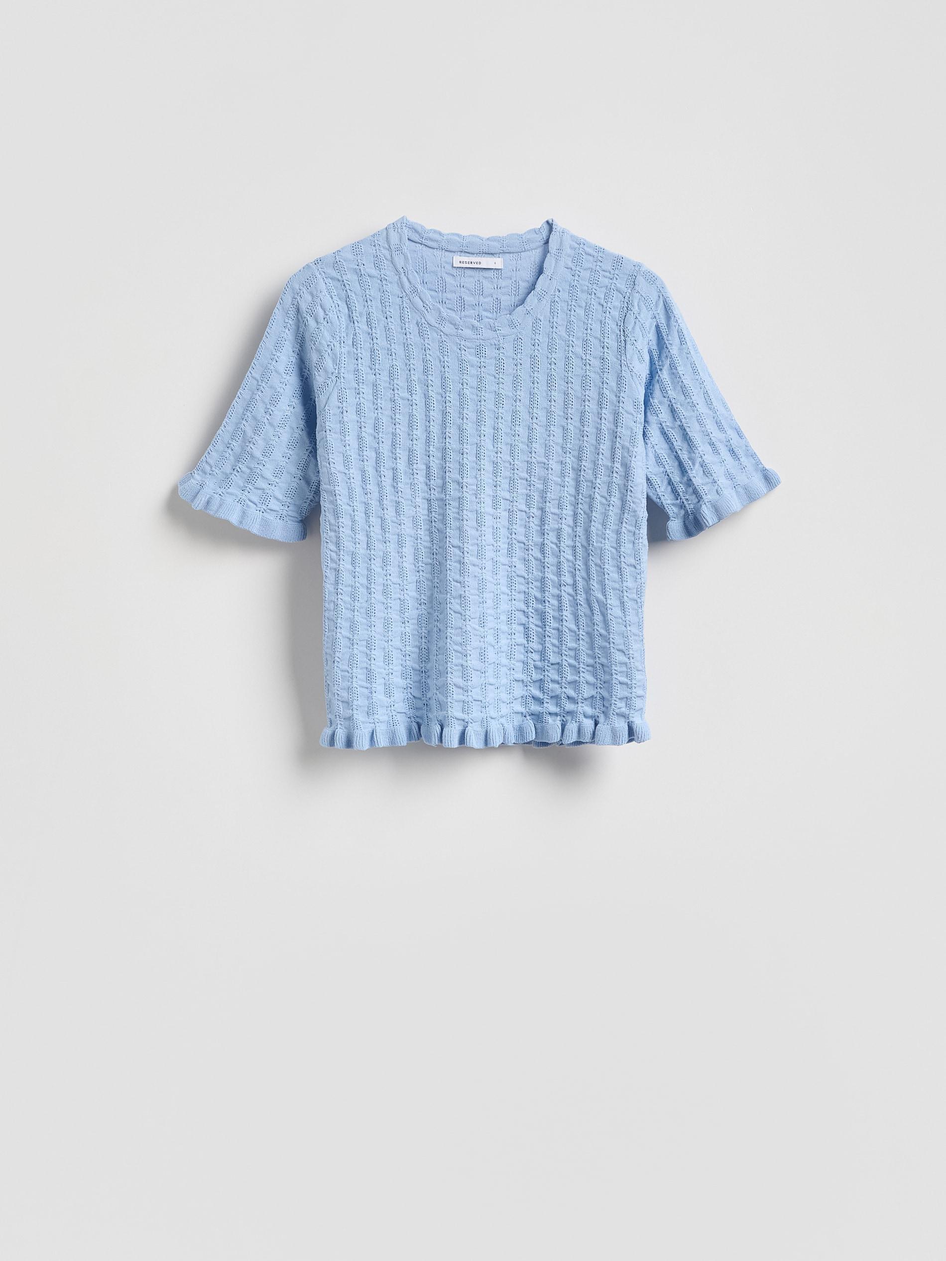 Blue Viscose Blend Jumper, Blue, large image number 3