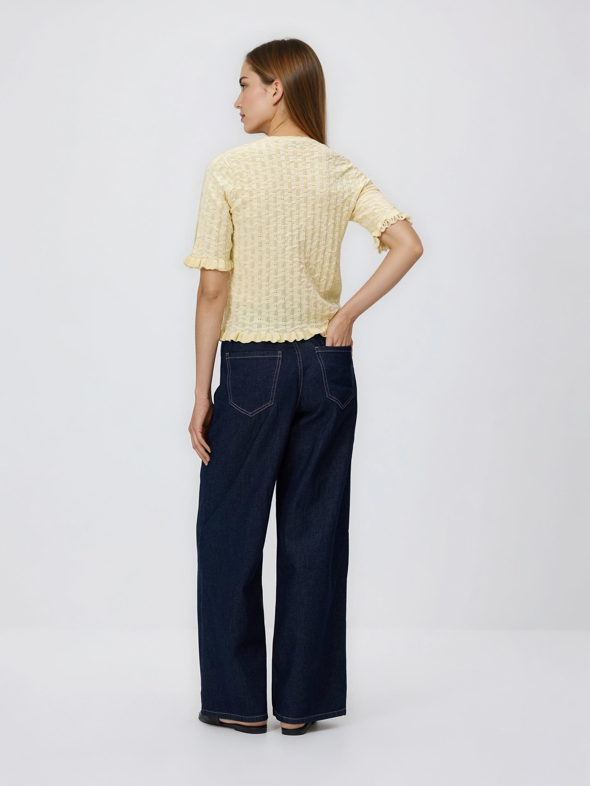 Yellow Viscose Blend Jumper, Yellow, large image number 1