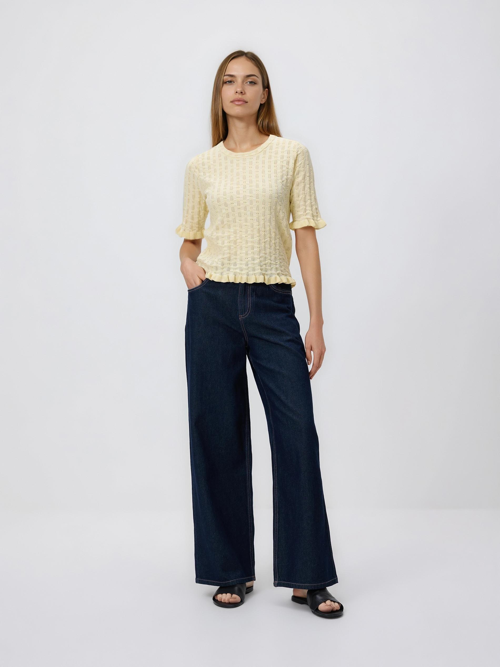 Yellow Viscose Blend Jumper, Yellow, medium