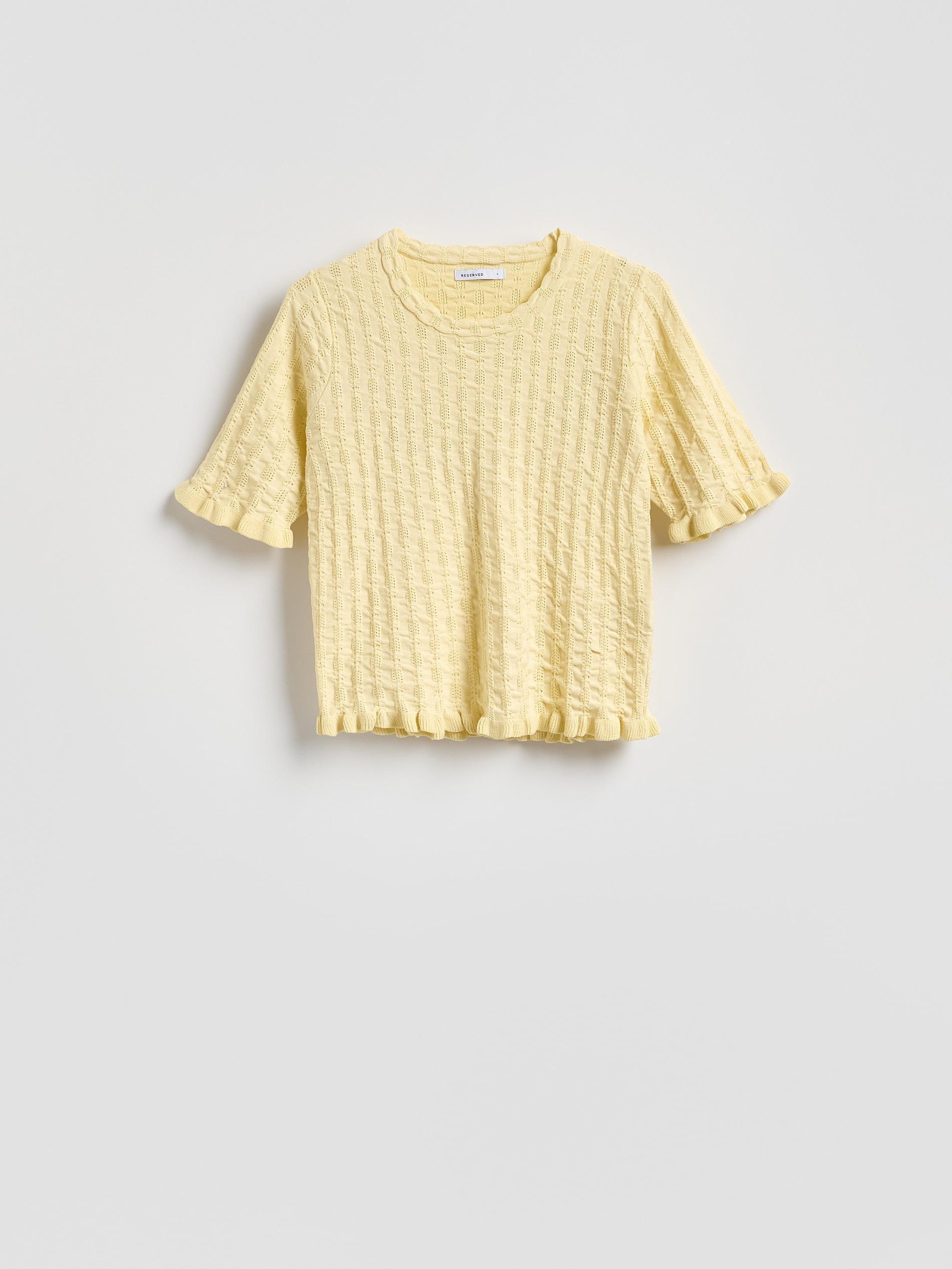 Yellow Viscose Blend Jumper, Yellow, large image number 4