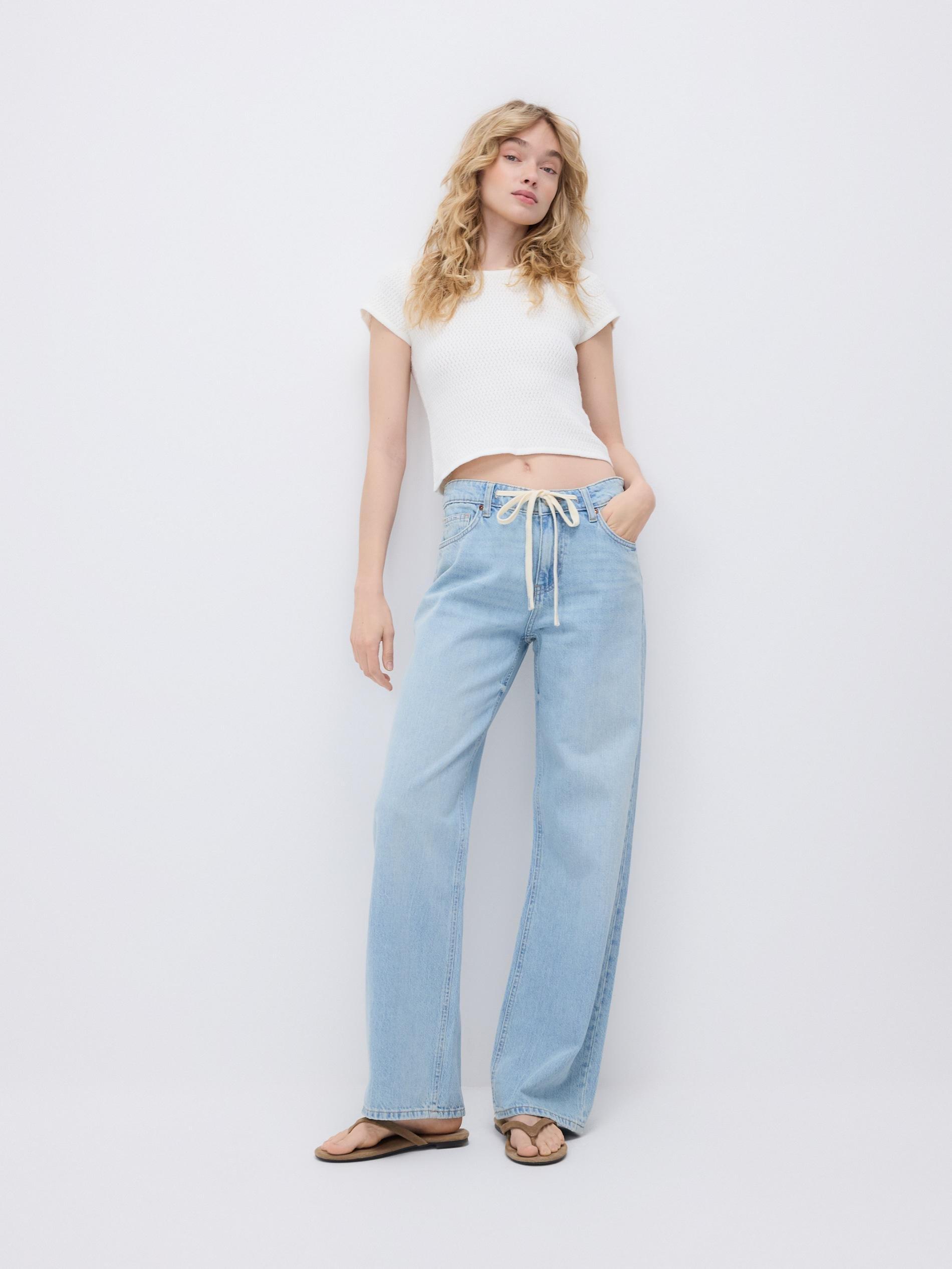 Blue Straight Jeans, Blue, large image number 0
