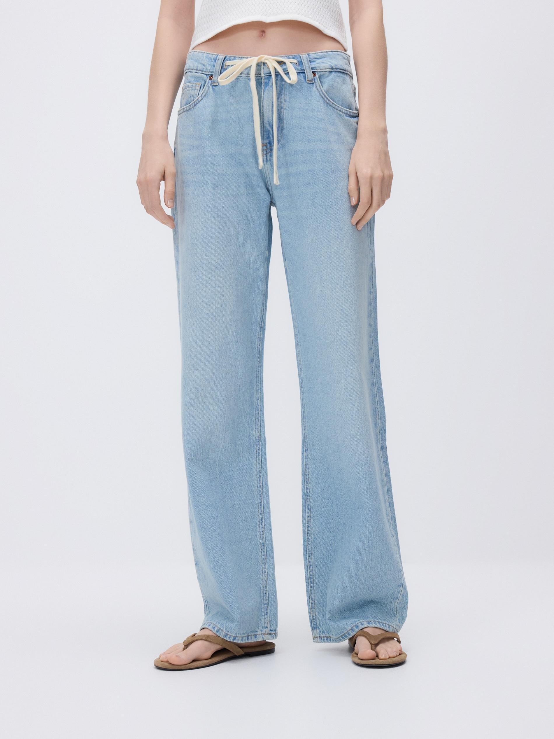 Blue Straight Jeans, Blue, large image number 1
