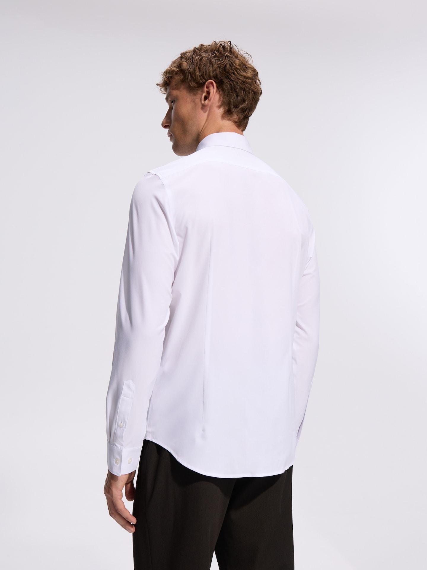 White Slim Fit Plain Shirt, White, large image number 3