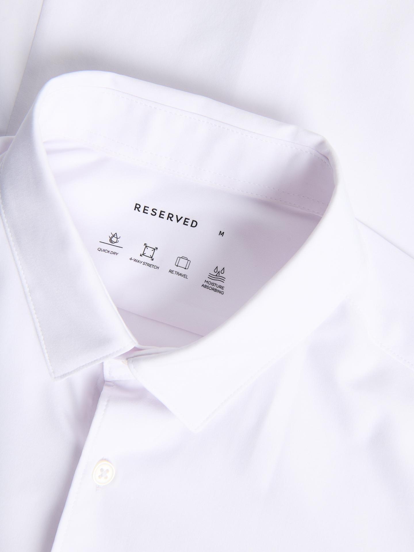 White Slim Fit Plain Shirt, White, large image number 4