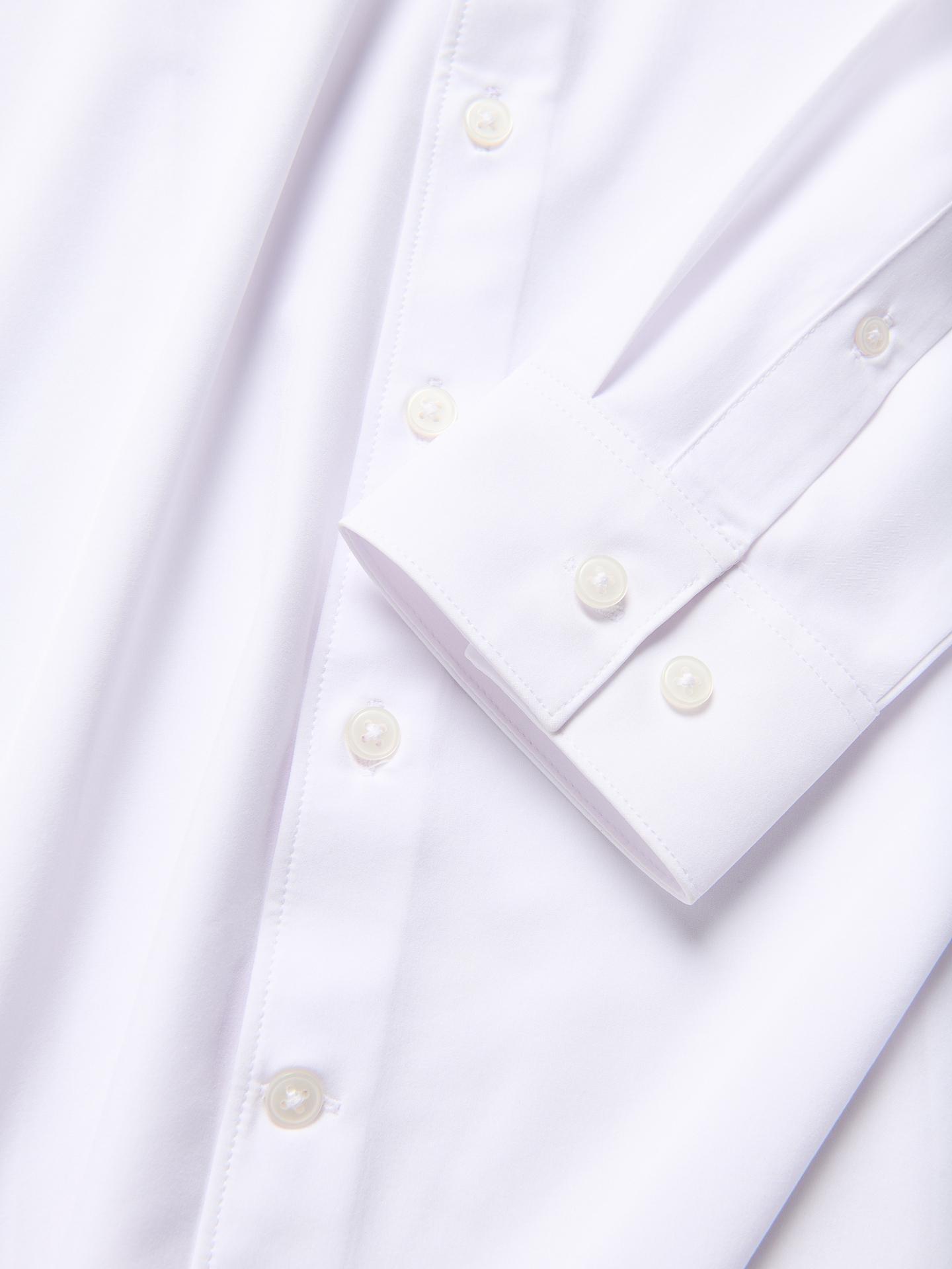 White Slim Fit Plain Shirt, White, large image number 5