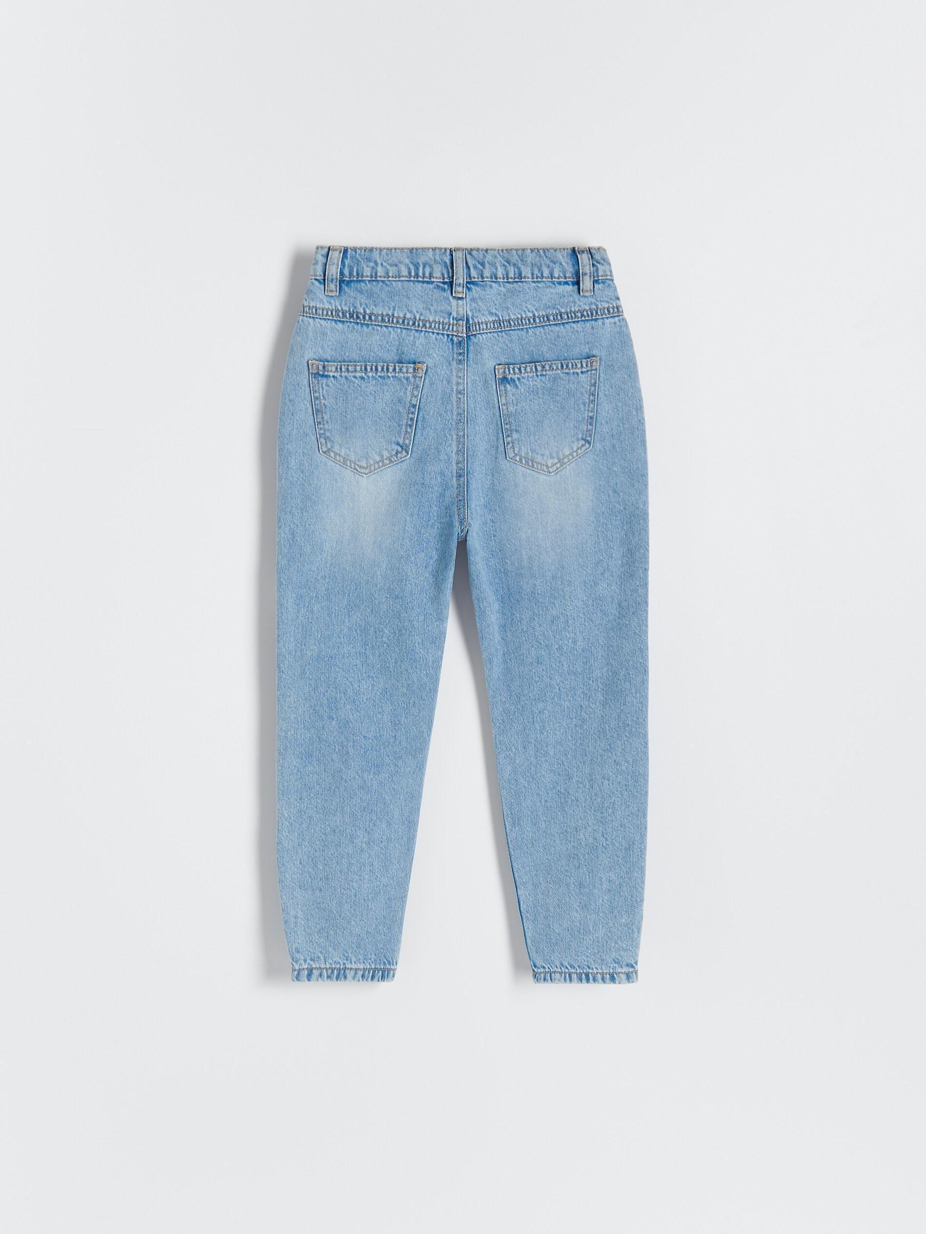 Blue Ripped slouchy jeans with embroidery, , large image number 7