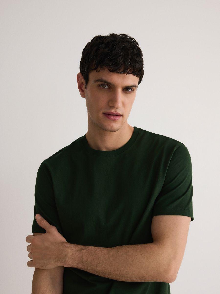 Green Regular Fit Cotton T-Shirt, Khaki, large image number 0