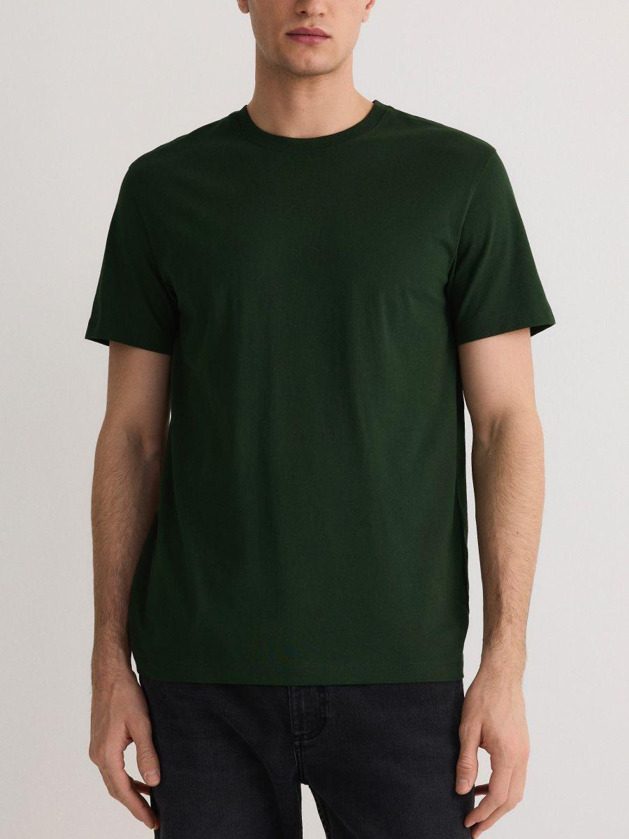 Green Regular Fit Cotton T-Shirt, Khaki, large image number 3