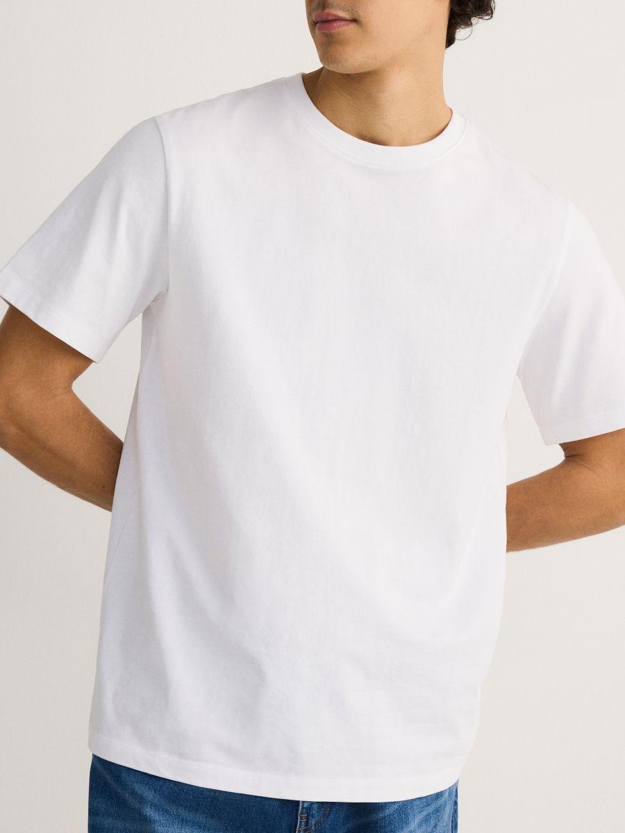 White Regular Cotton T-Shirt, White, large image number 1