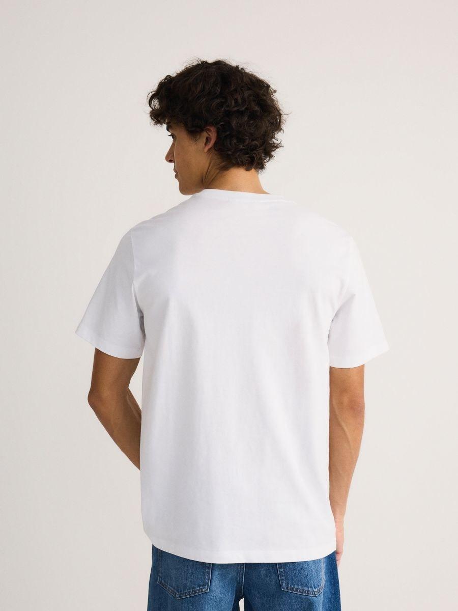 White Regular Cotton T-Shirt, , large image number 2