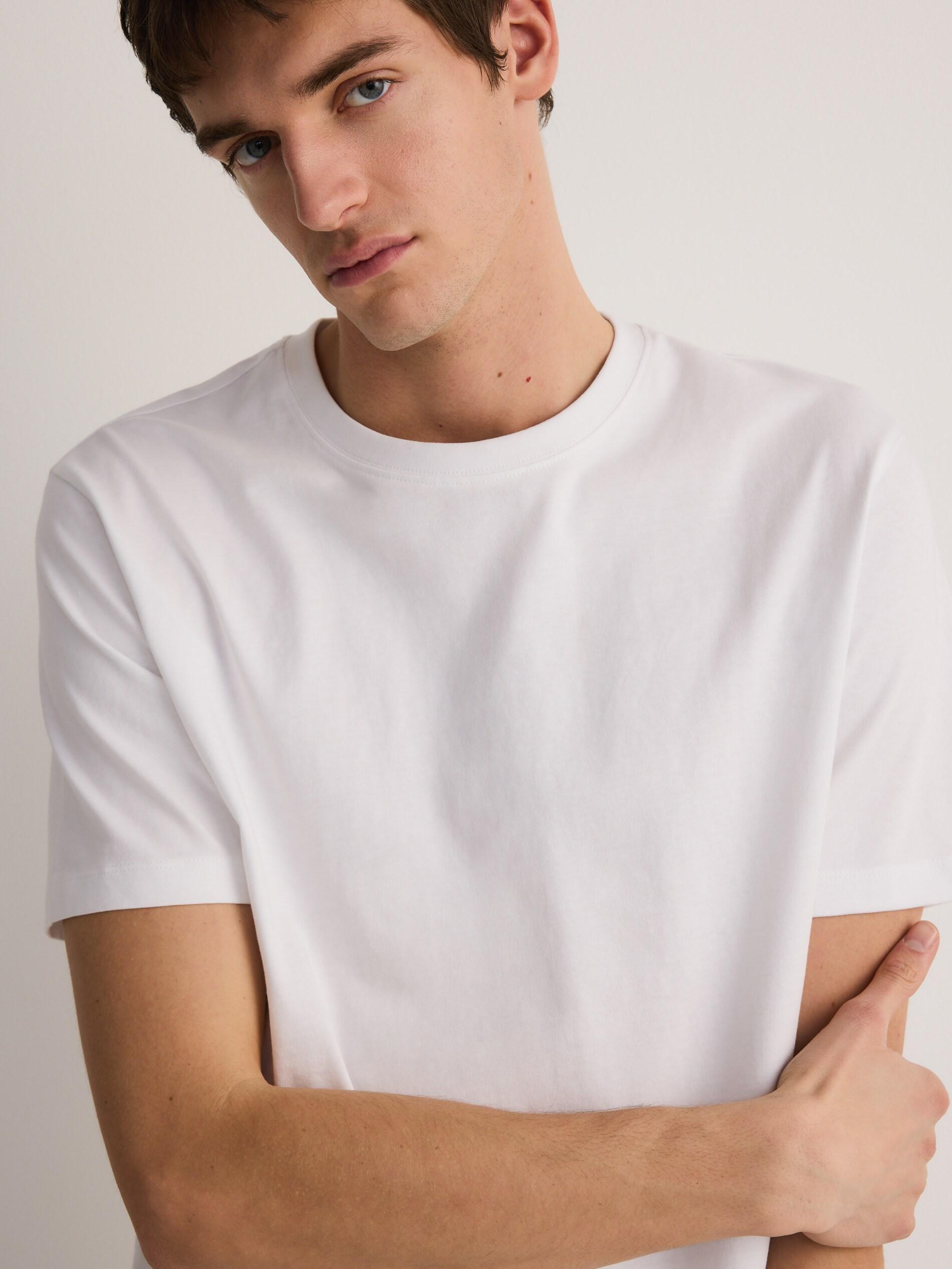 تيشيرت عادي قطن أبيض, White, large image number 5