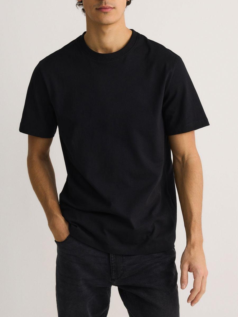 Black Regular Cotton T-Shirt, , large image number 1