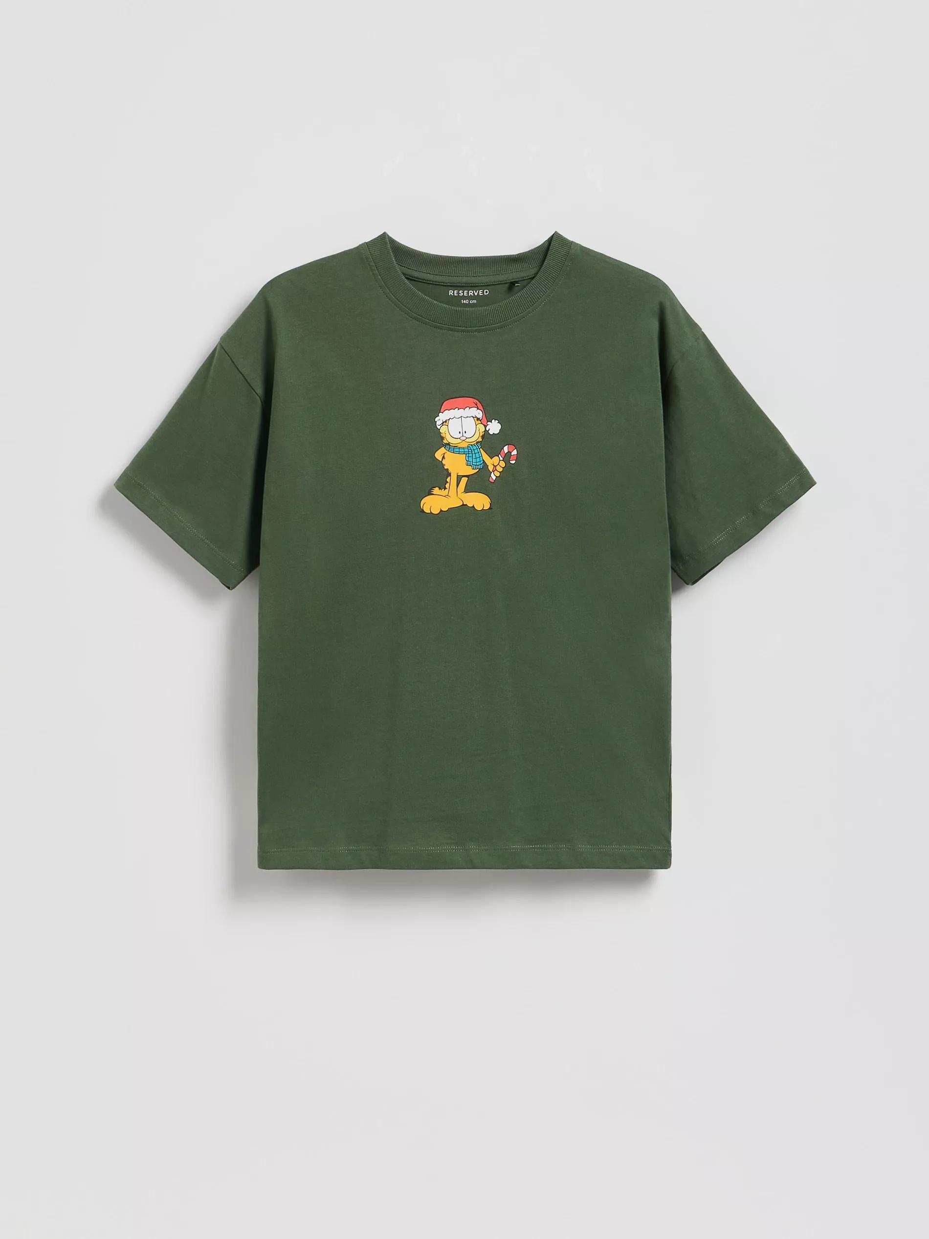 Green Garfield T-Shirt, Khaki, medium