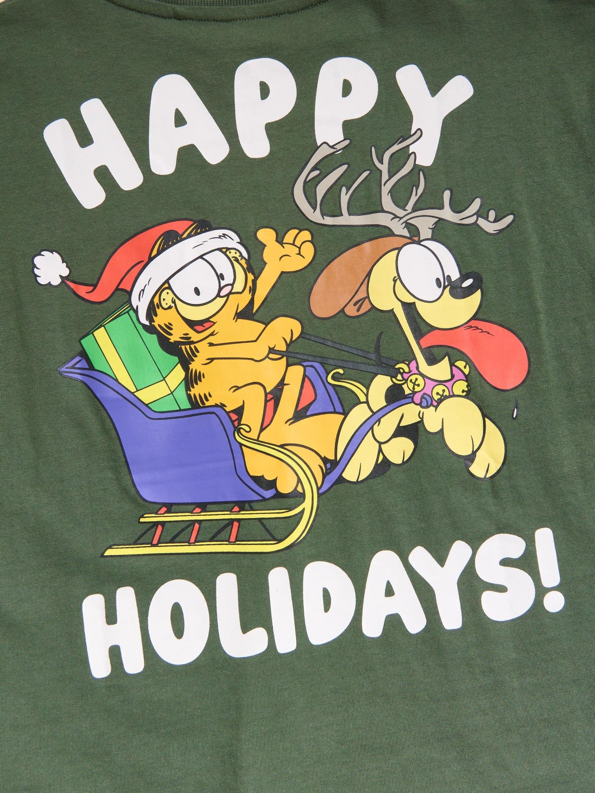 Green Garfield T-Shirt, Khaki, large image number 1