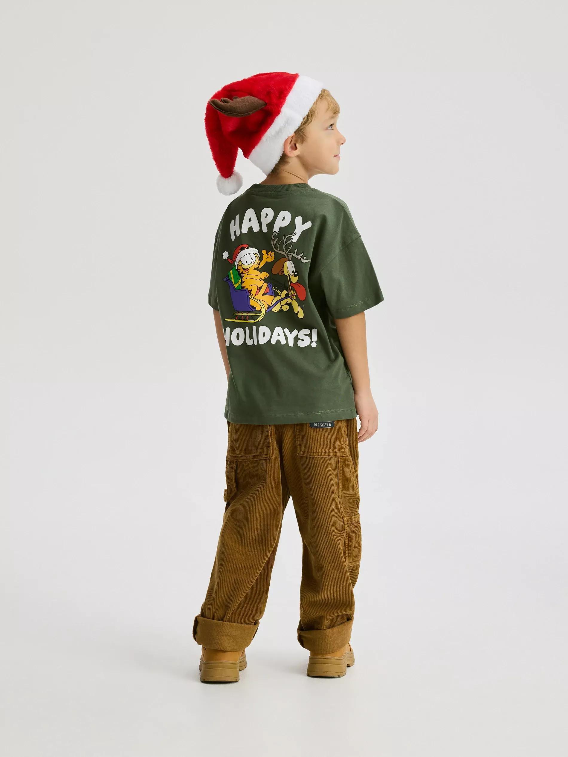 Green Garfield T-Shirt, Khaki, medium