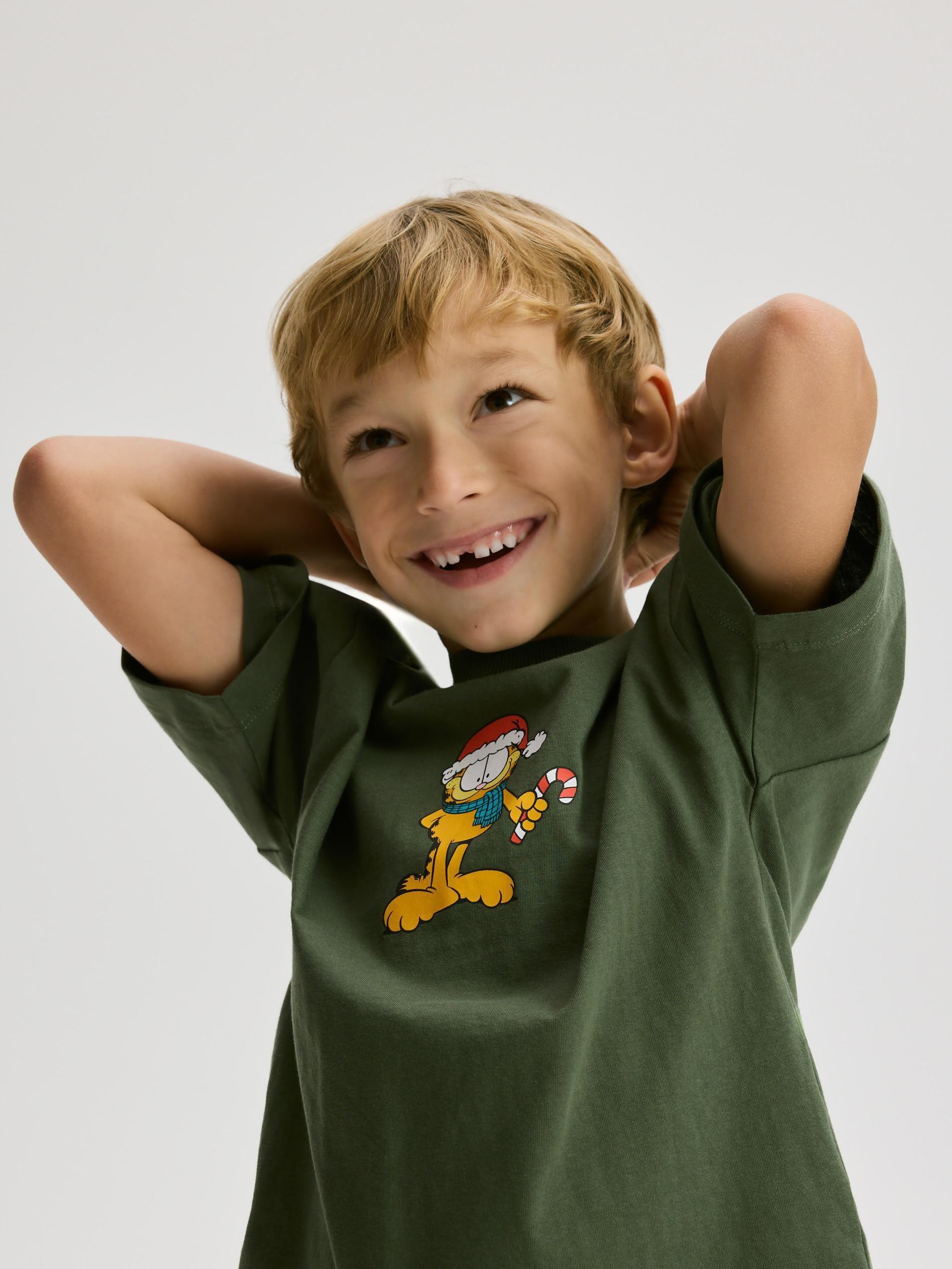 Green Garfield T-Shirt, Khaki, large image number 3