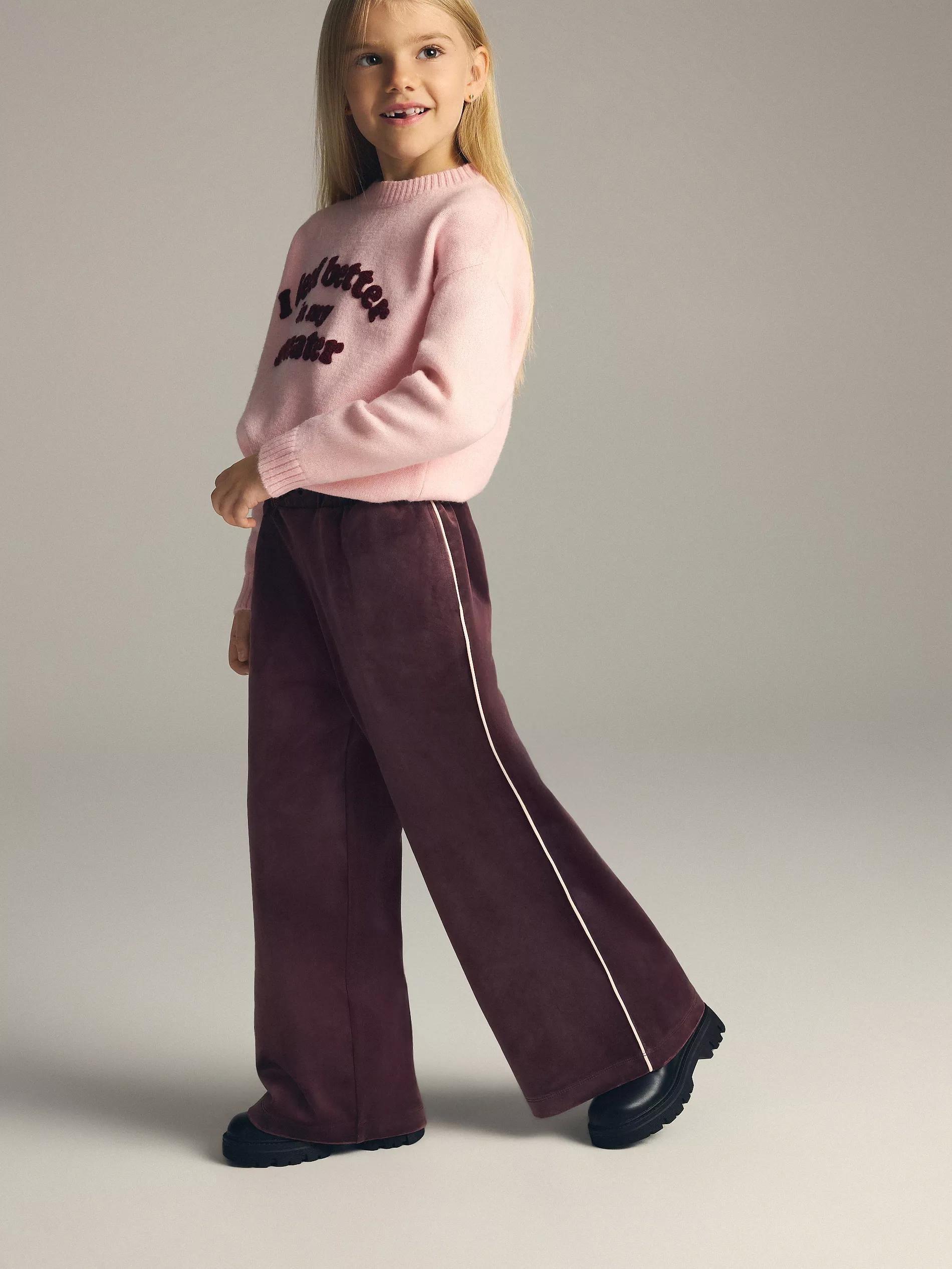 GIRLS` TROUSER S MAROON, Burgundy, large image number 4