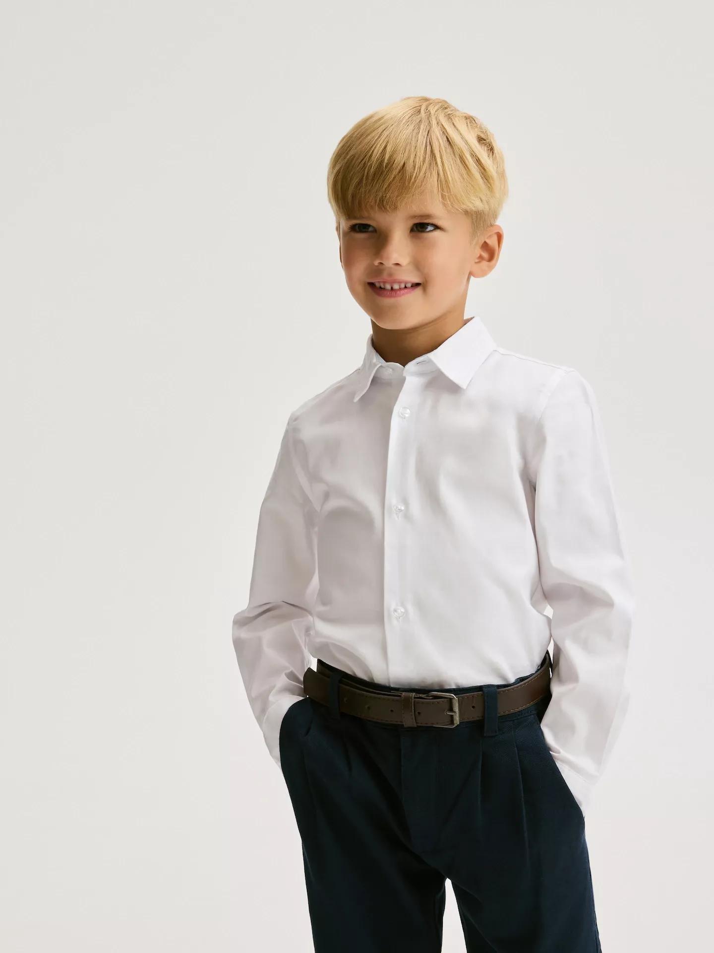 White Cotton Shirt, White, large image number 0