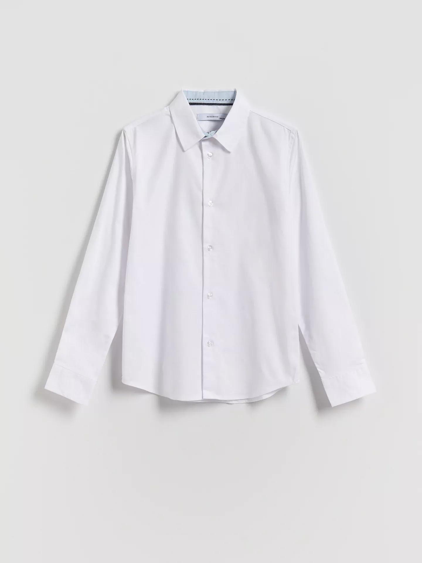 White Cotton Shirt, White, large image number 1