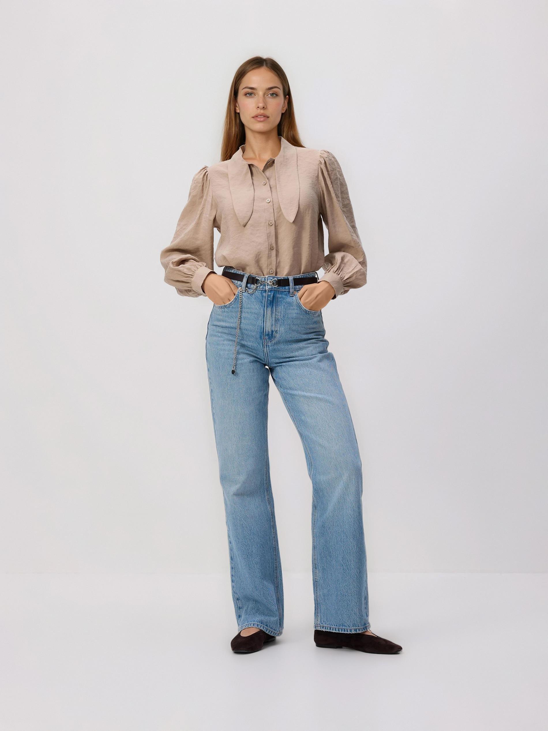 Beige Modal Blend Shirt, Beige, large image number 0