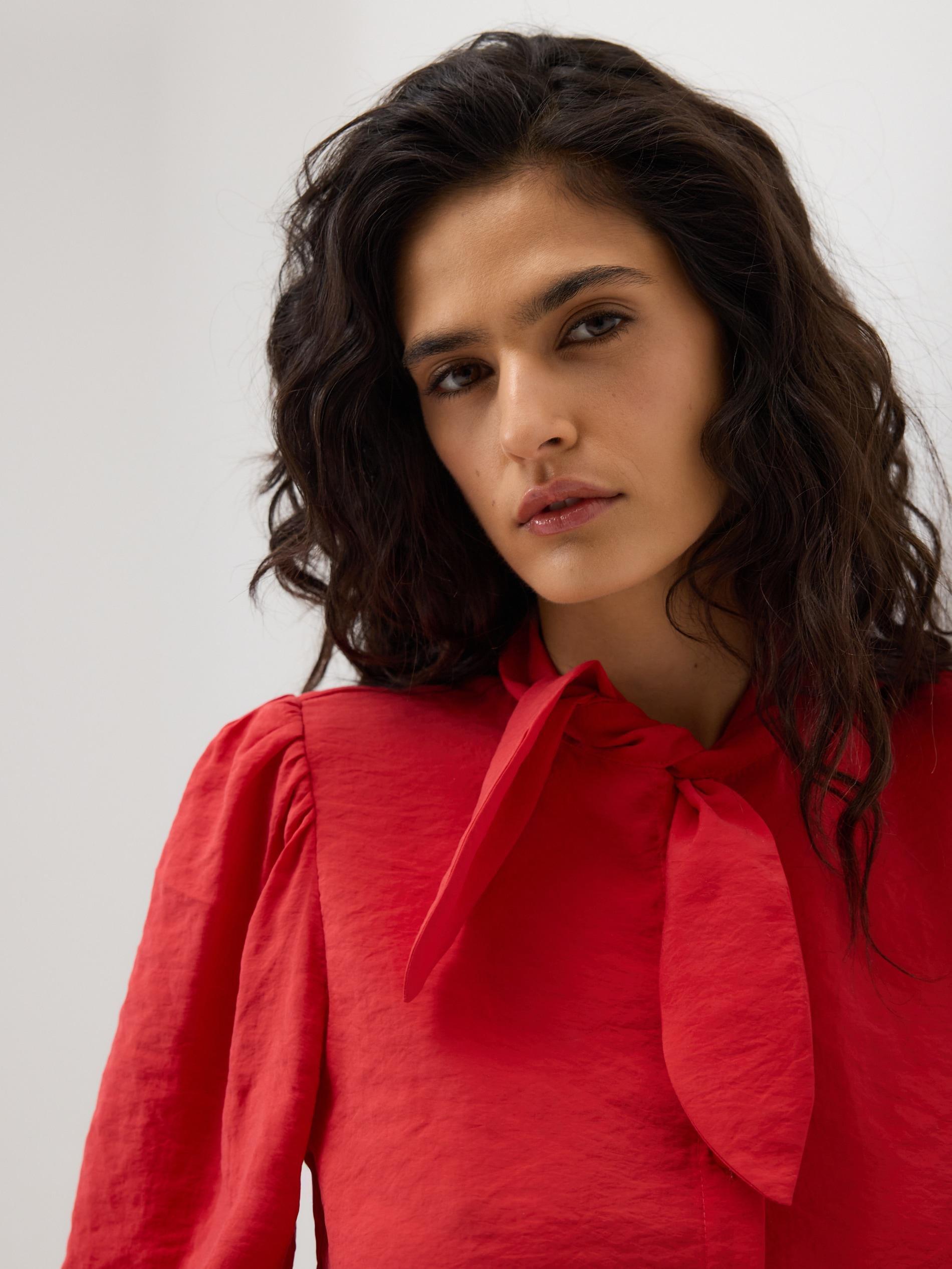 Red Modal Blend Shirt, Red, medium