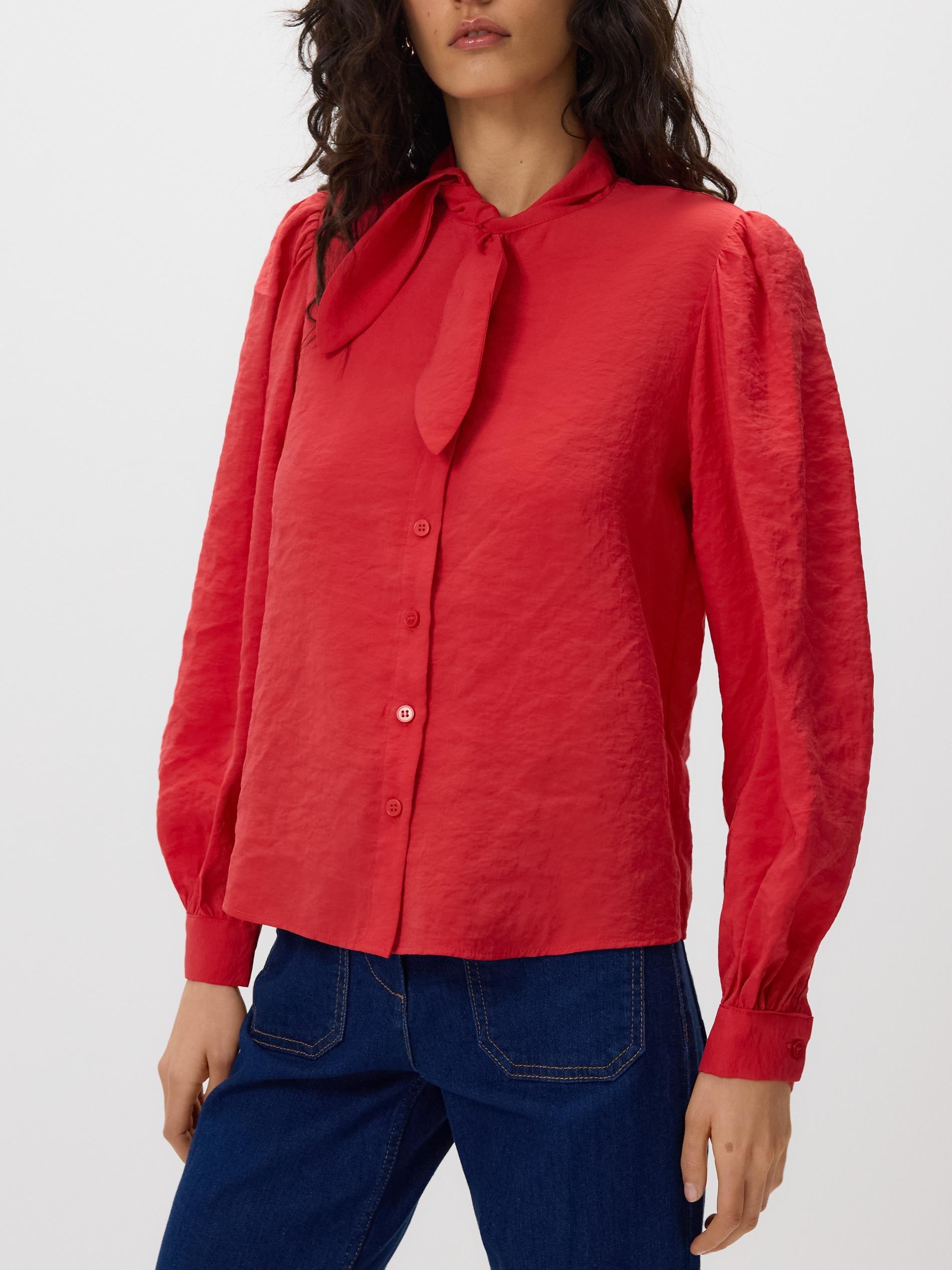 Red Modal Blend Shirt, Red, medium