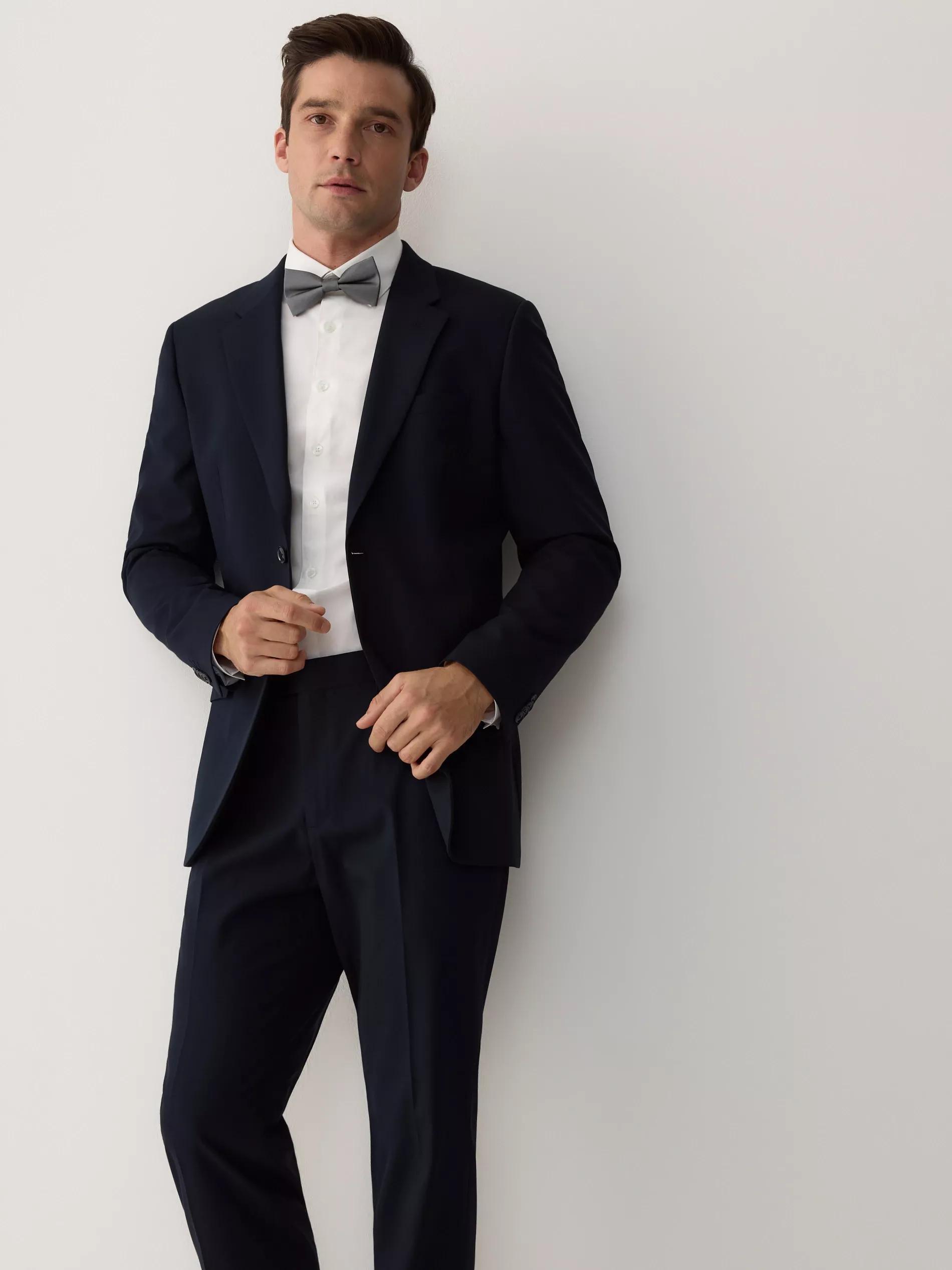 Navy Slim Fit Jacket With Viscose Addition, , large image number 1