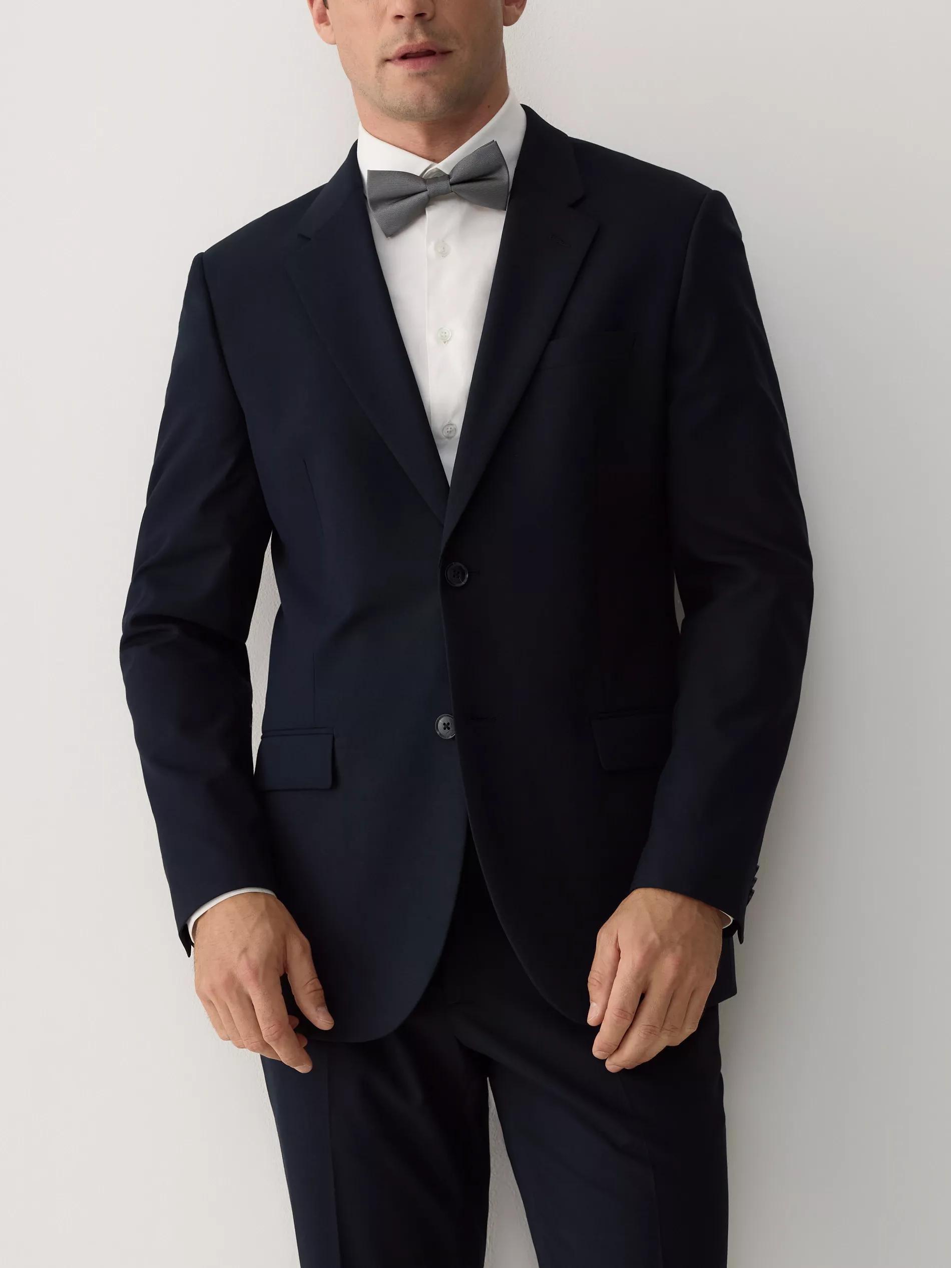 Navy Slim Fit Jacket With Viscose Addition, , large image number 3