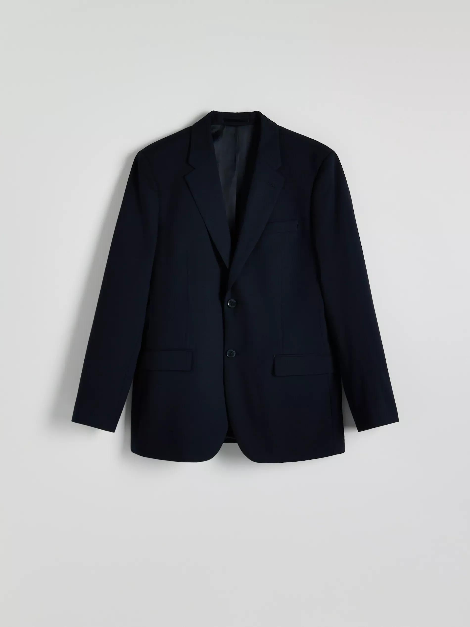 Navy Slim Fit Jacket With Viscose Addition, , large image number 5