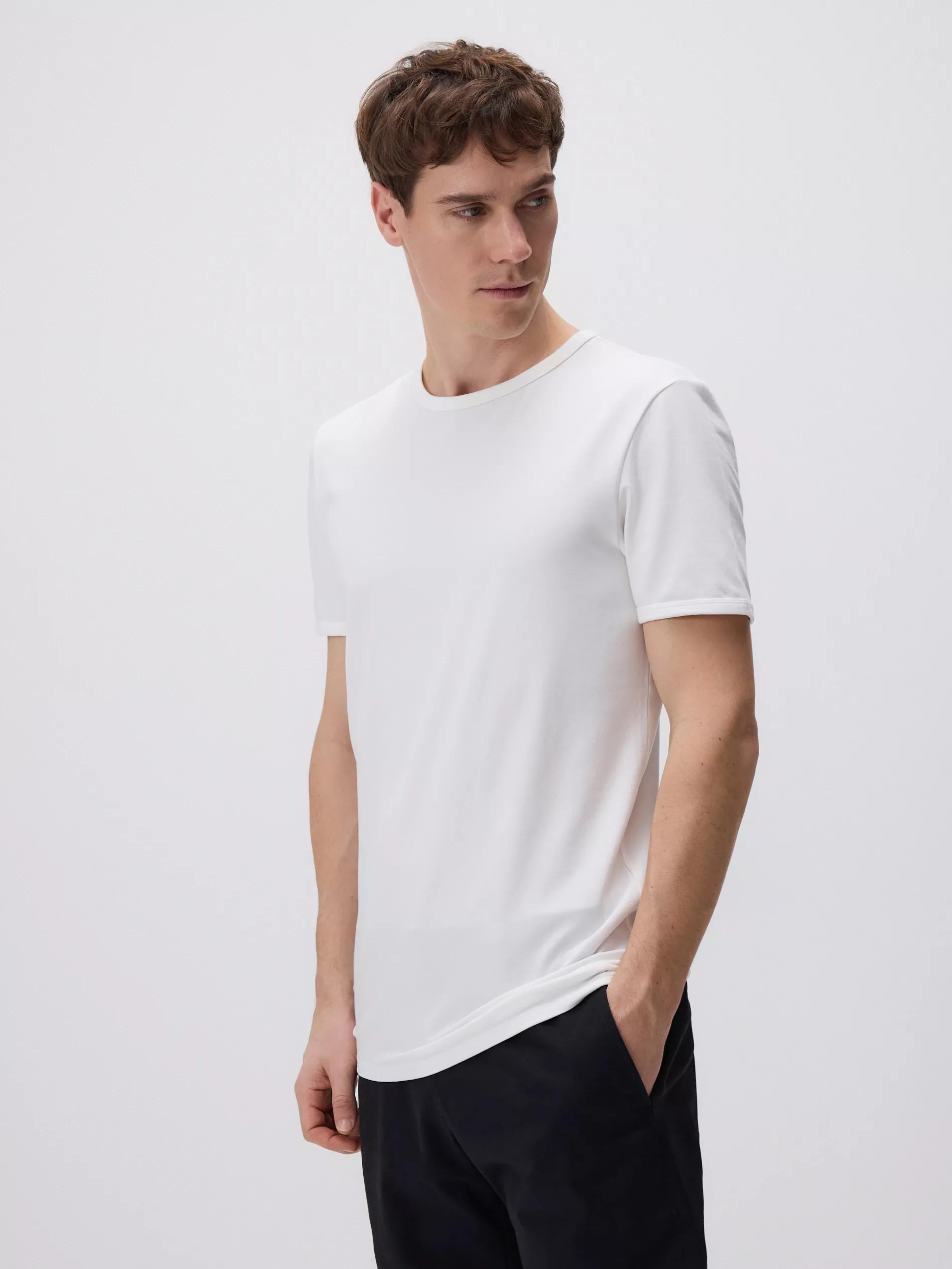 White Slim Fit Cotton T-Shirt, , large image number 2