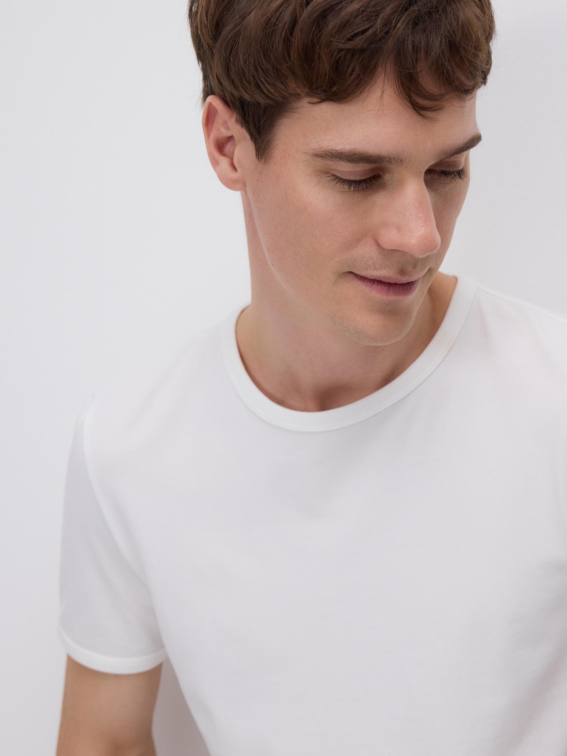 White Slim Fit Cotton T-Shirt, , large image number 3