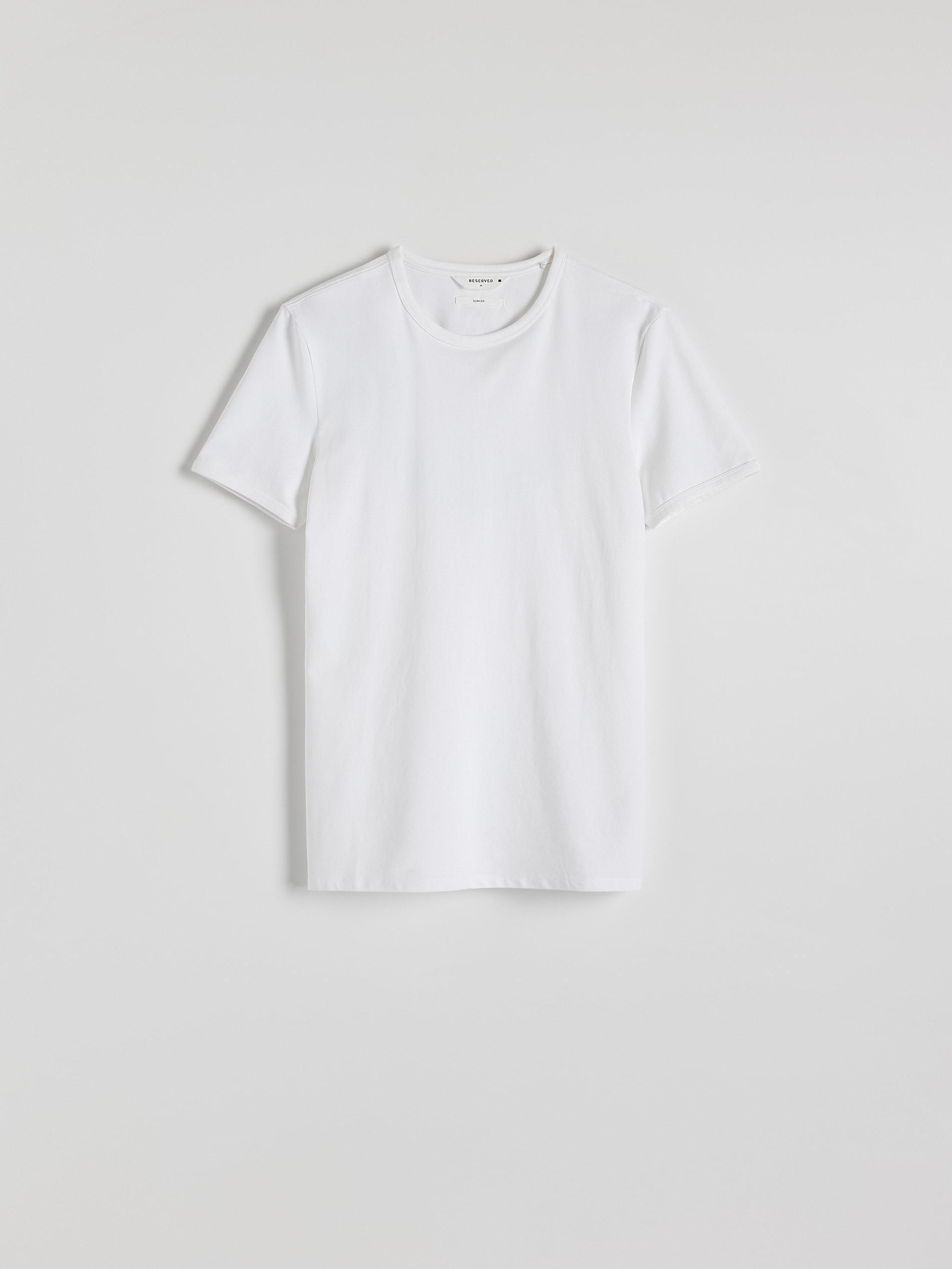 White Slim Fit Cotton T-Shirt, , large image number 4