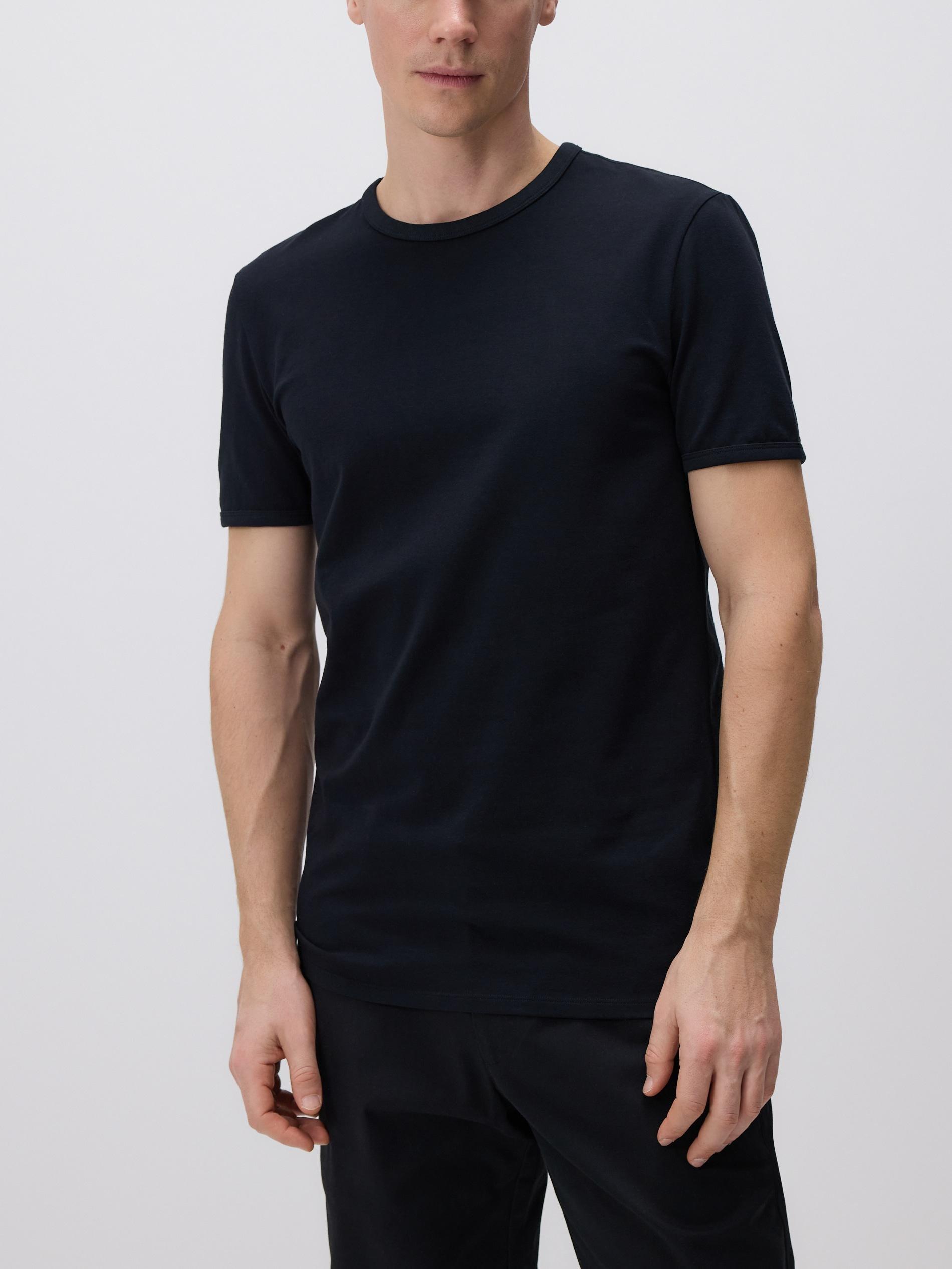 Black Slim Fit Cotton T-Shirt, Black, large image number 2