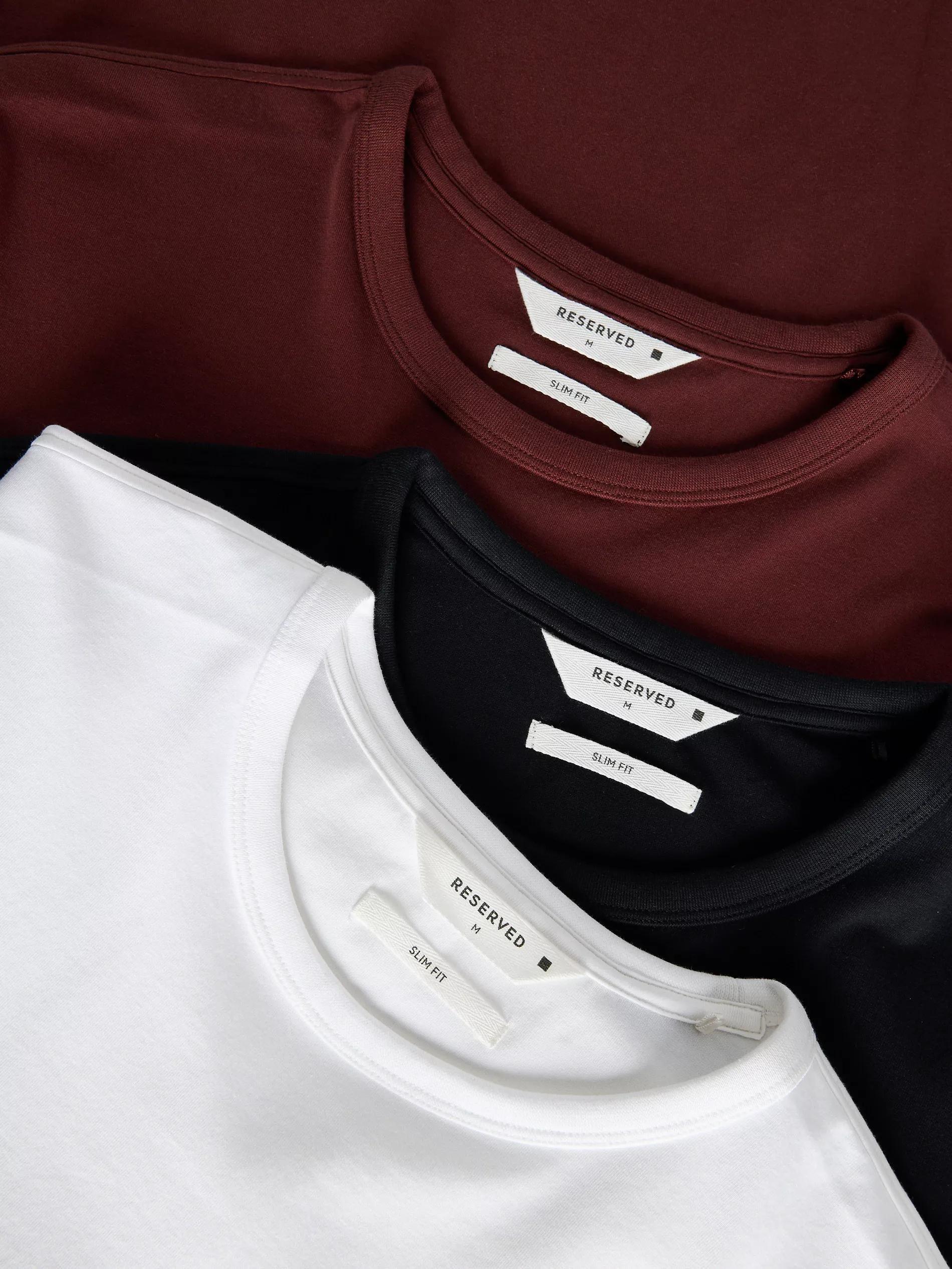 Black Slim Fit Cotton T-Shirt, Black, large image number 4