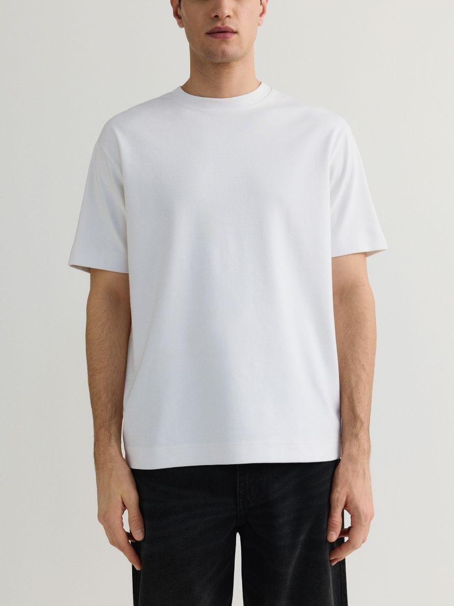 White Boxy Cotton T-Shirt, , large image number 0