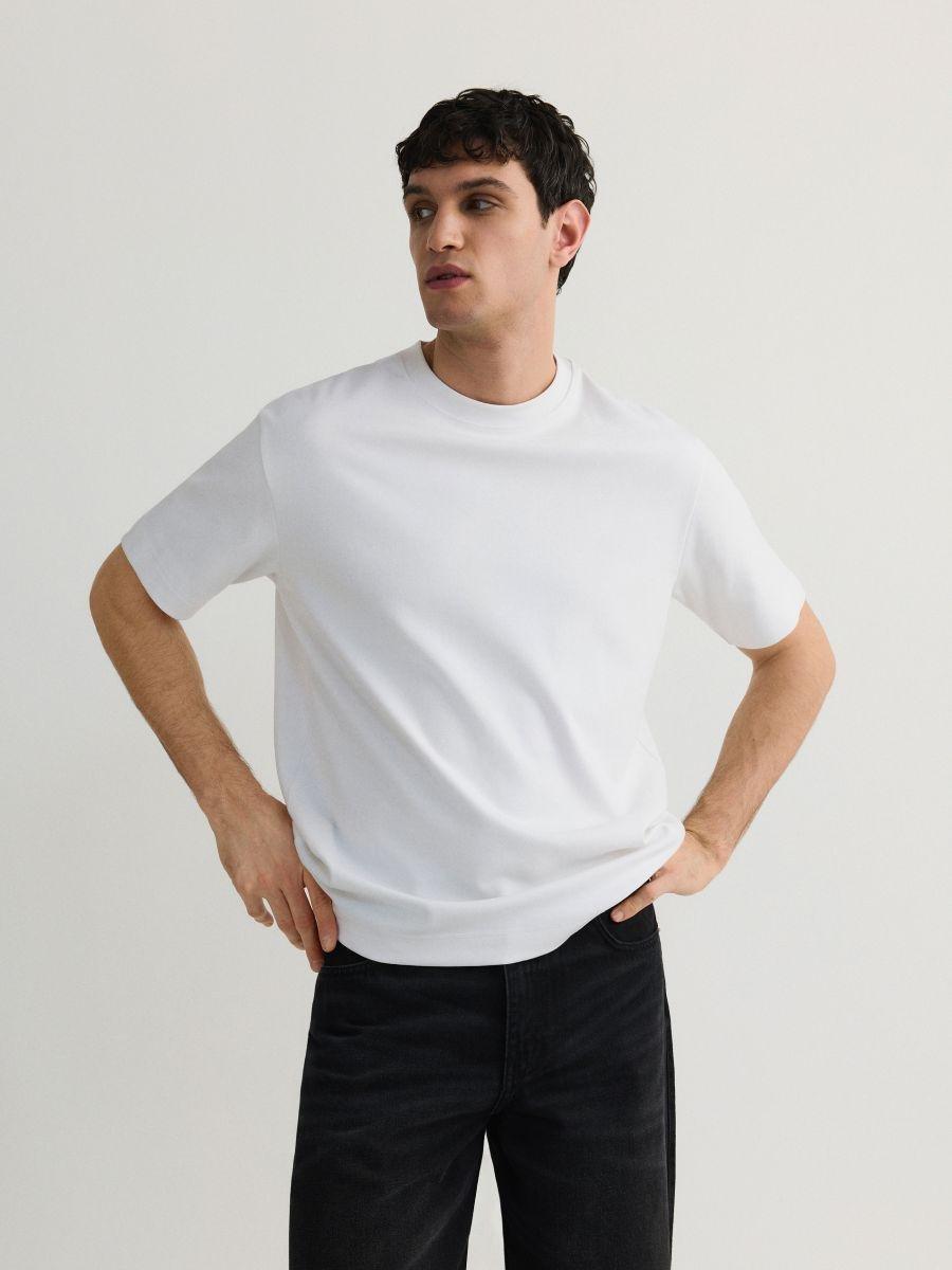 White Boxy Cotton T-Shirt, , large image number 1