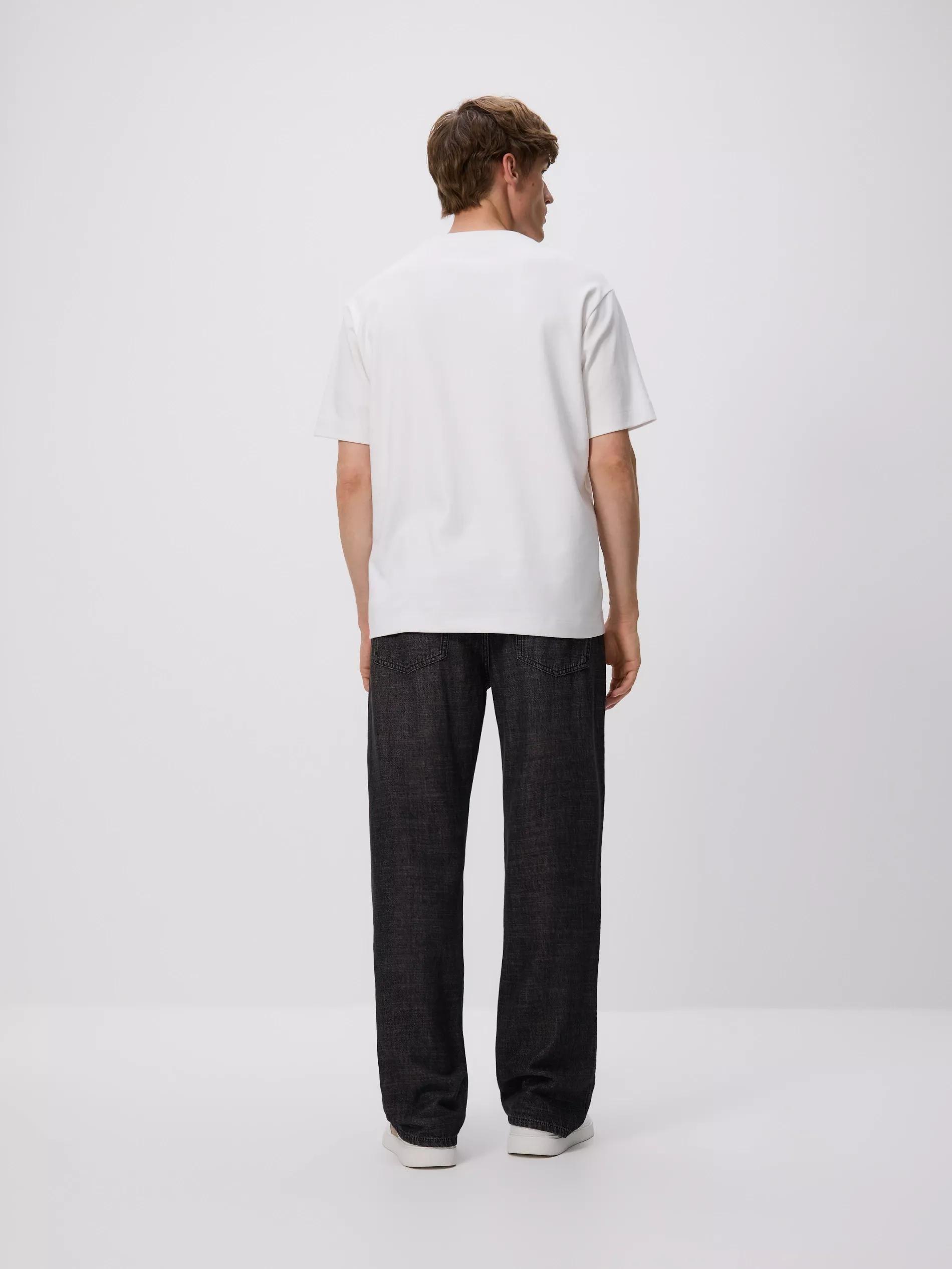 White Boxy Cotton T-Shirt, , large image number 3