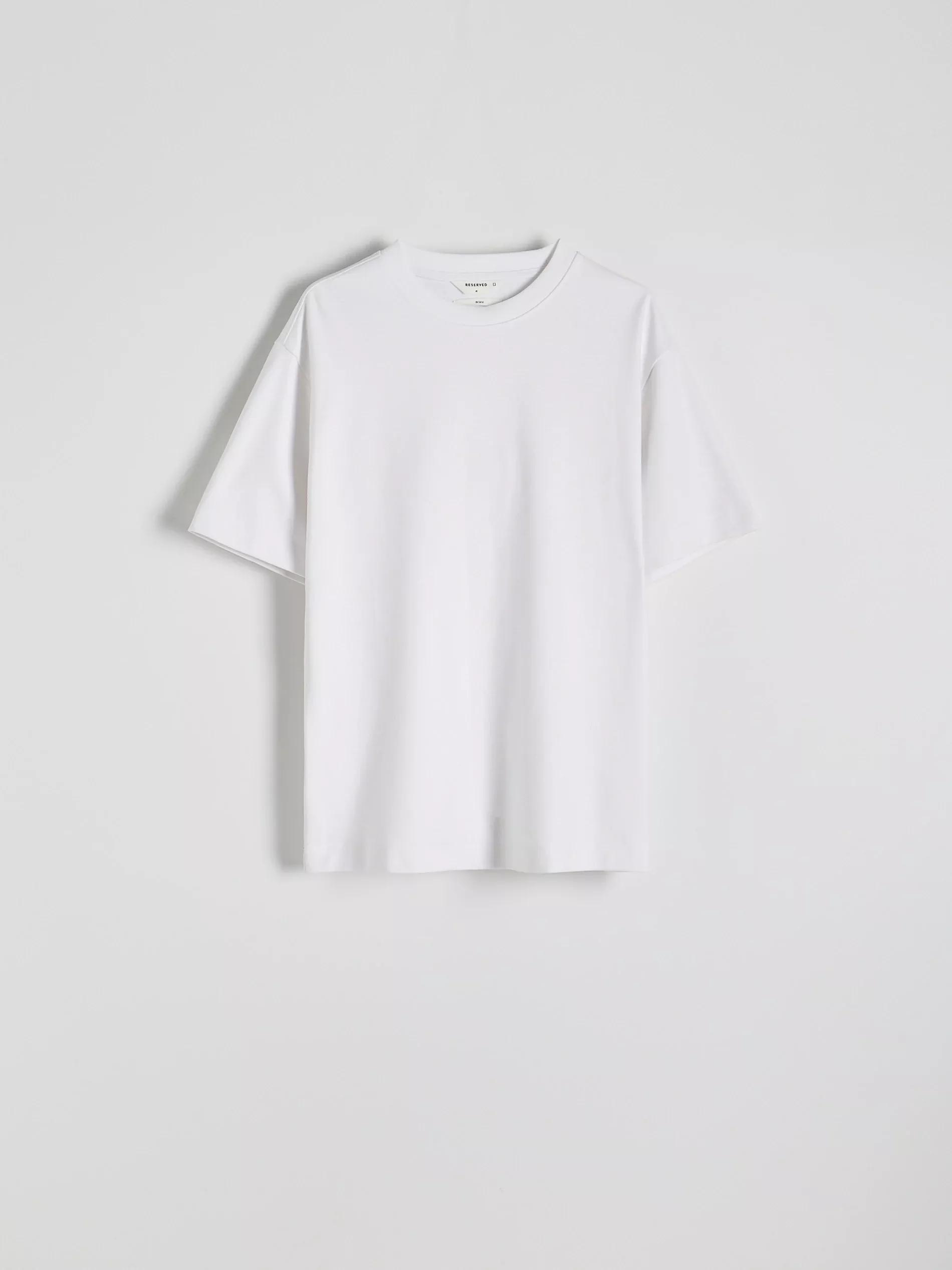 White Boxy Cotton T-Shirt, , large image number 4