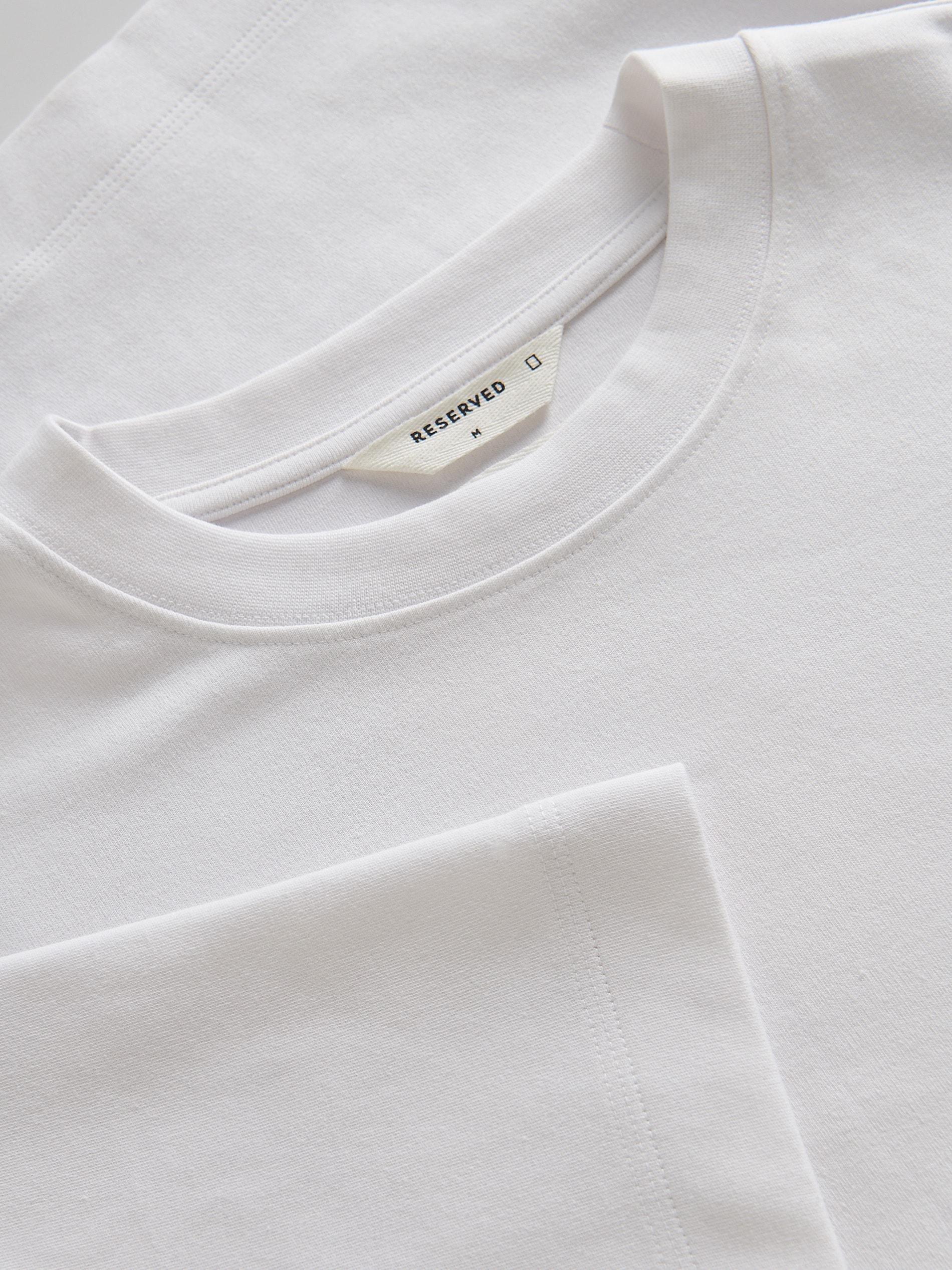White Boxy Cotton T-Shirt, , large image number 5
