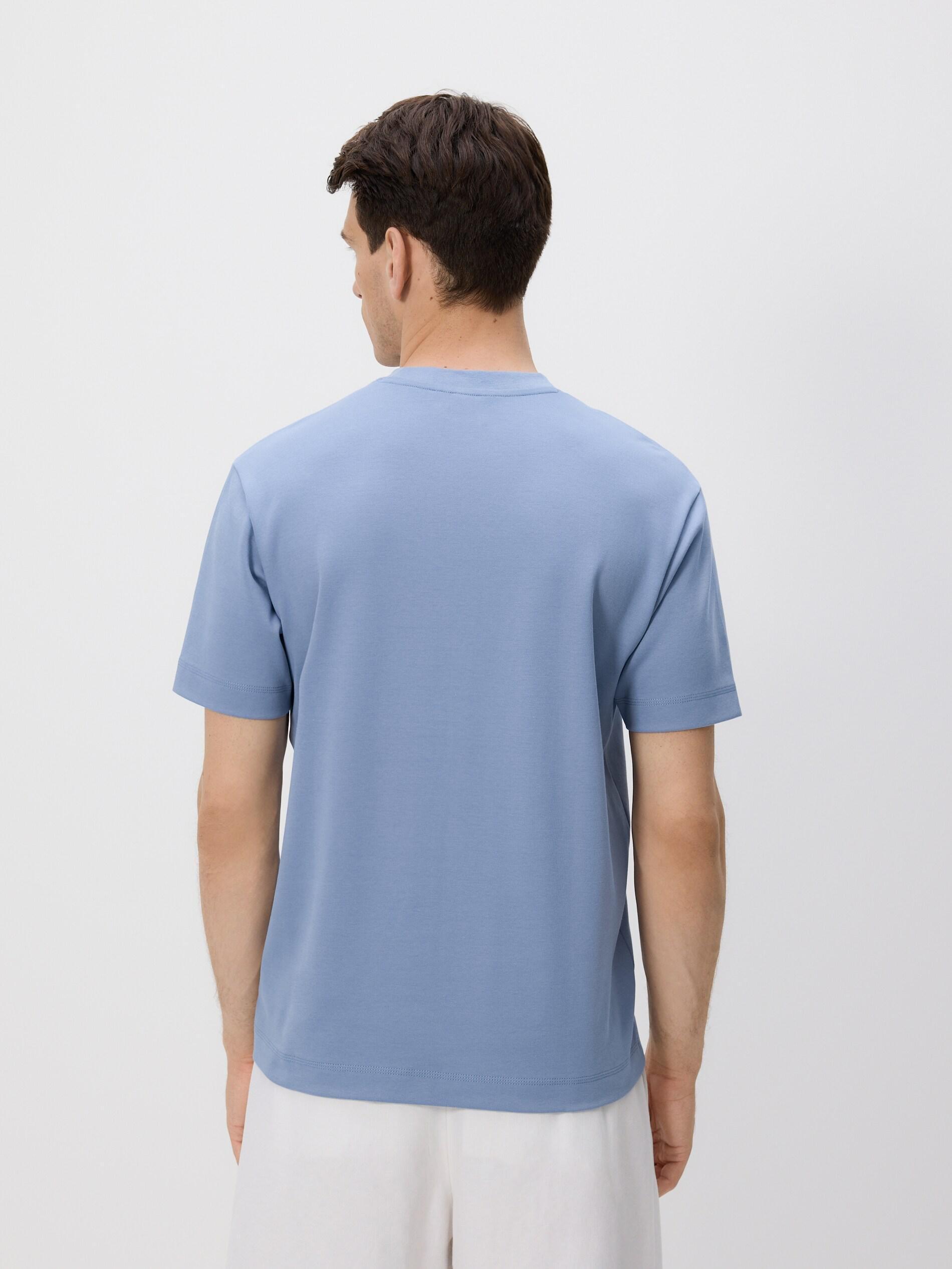 PALE BLUE Boxy cotton T-shirt, Blue, large image number 3