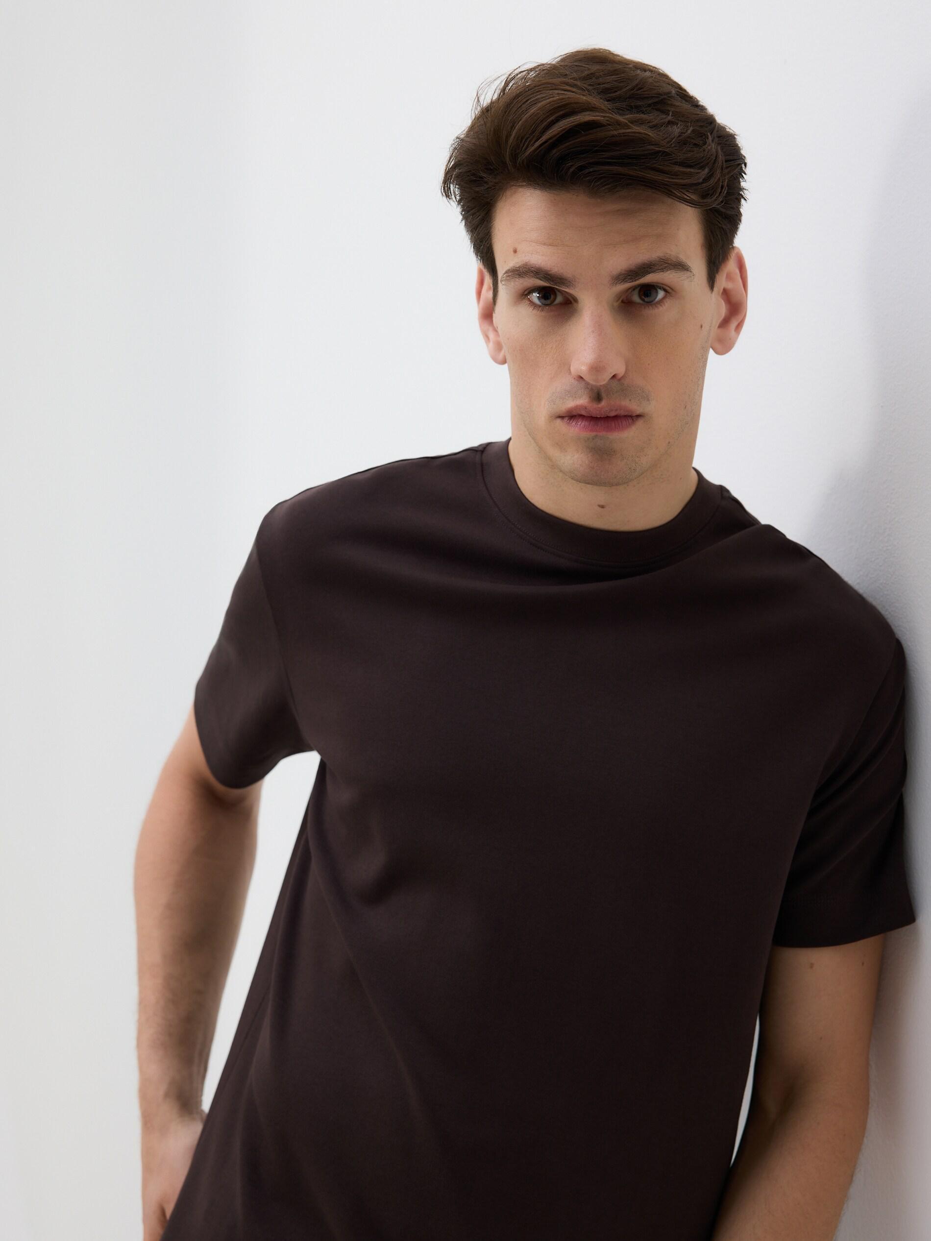 DARK BROWN Boxy cotton T-shirt, Brown, large image number 0