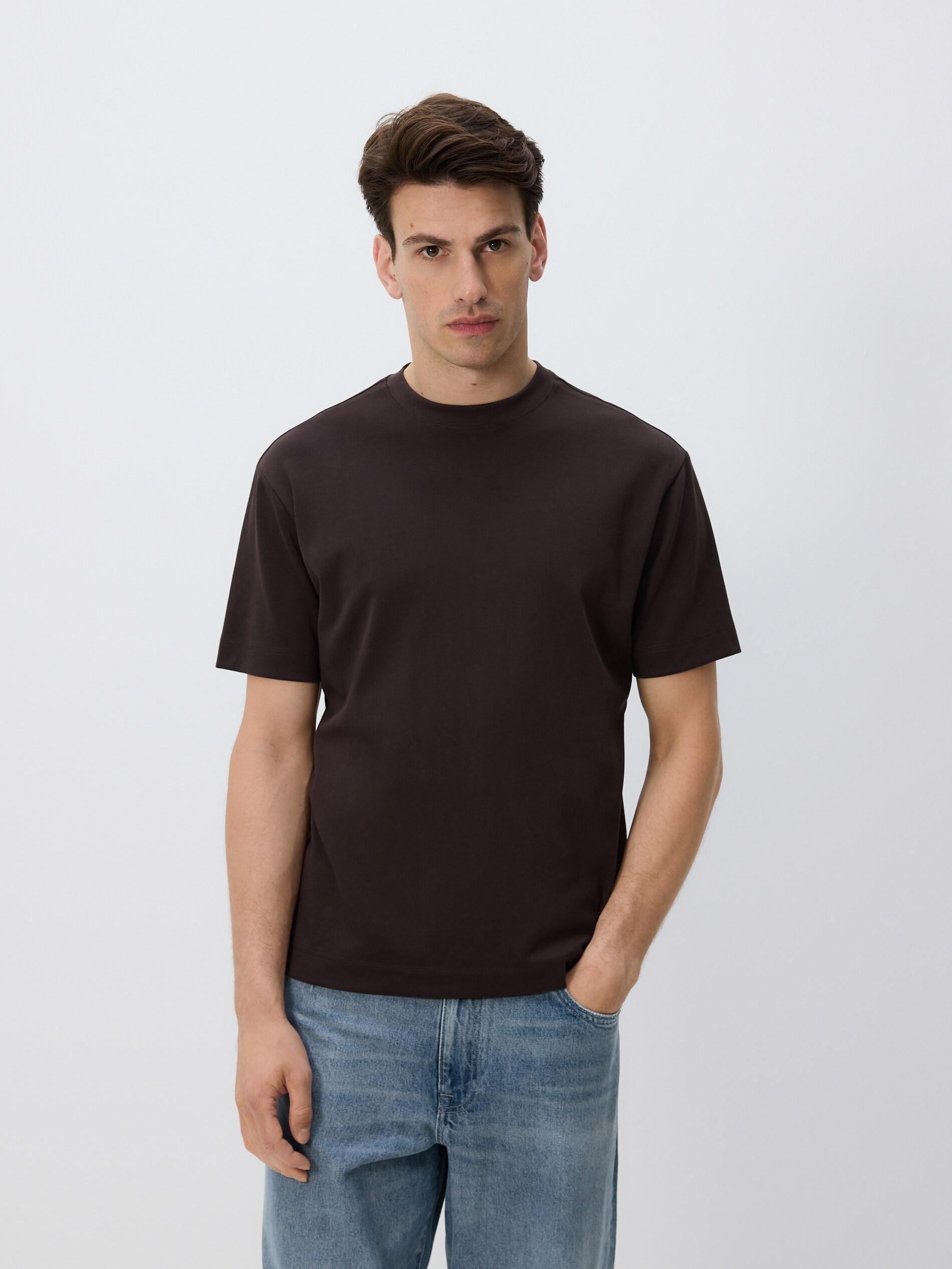DARK BROWN Boxy cotton T-shirt, Brown, large image number 3