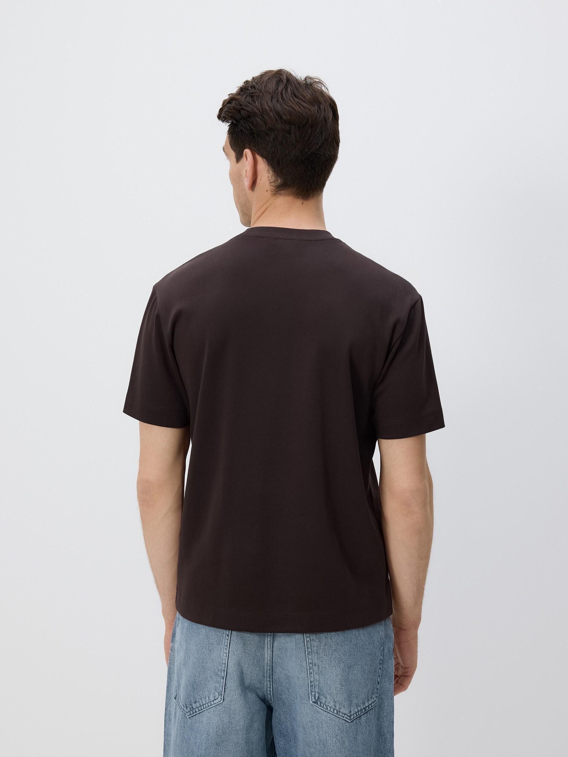 DARK BROWN Boxy cotton T-shirt, Brown, large image number 4