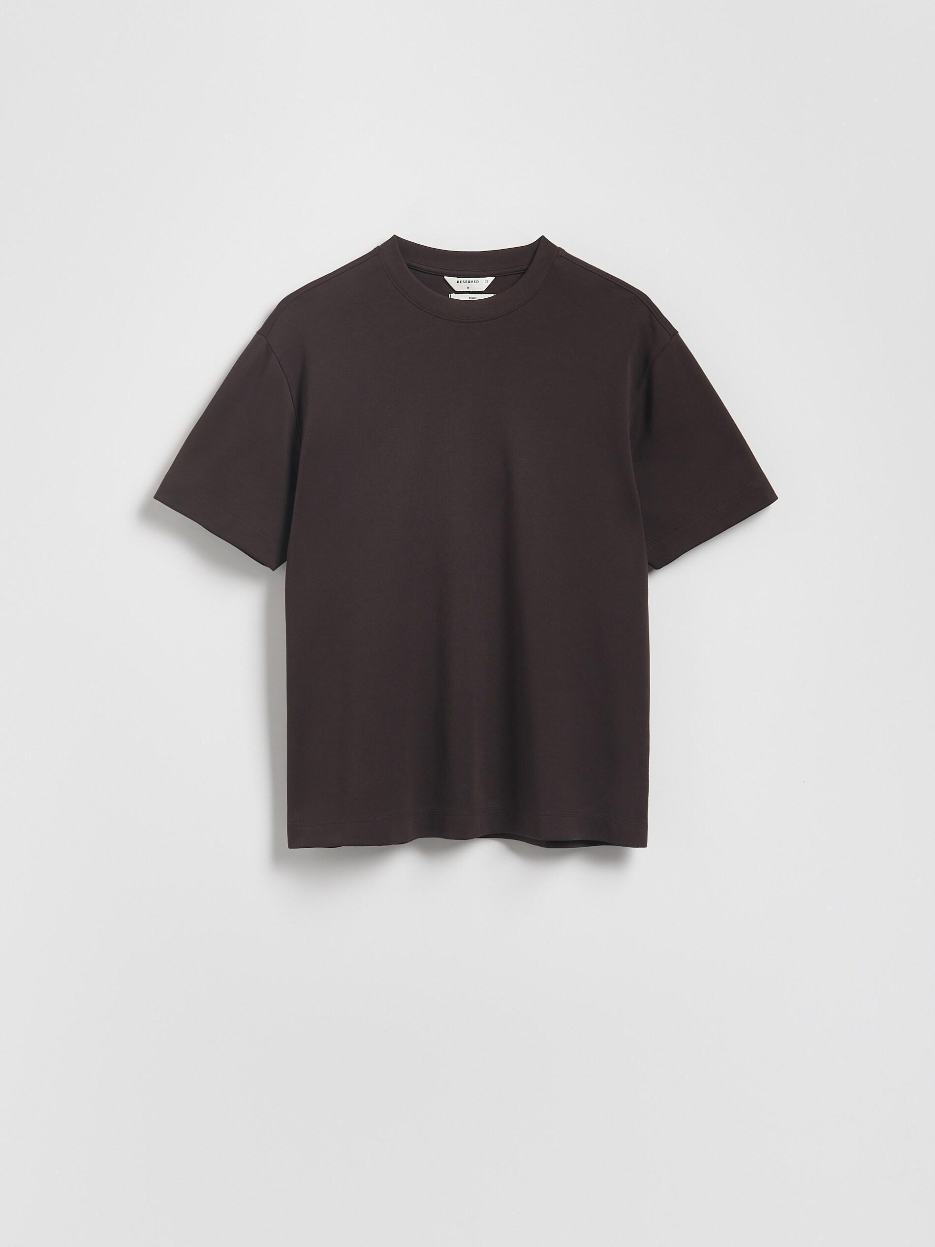 DARK BROWN Boxy cotton T-shirt, Brown, large image number 5