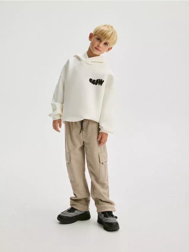 Beige Cargo Trousers, , large image number 0