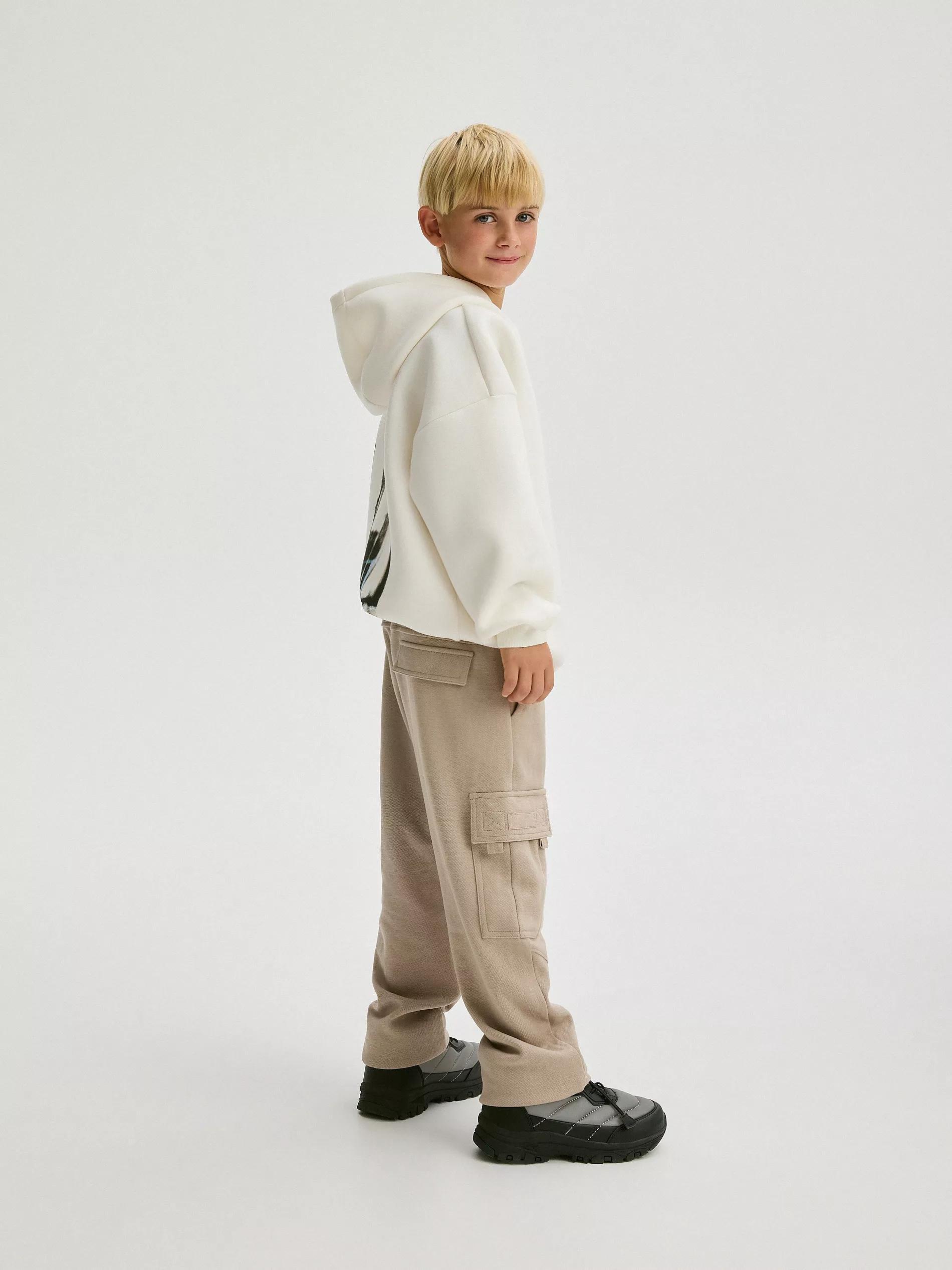 Beige Cargo Trousers, , large image number 6