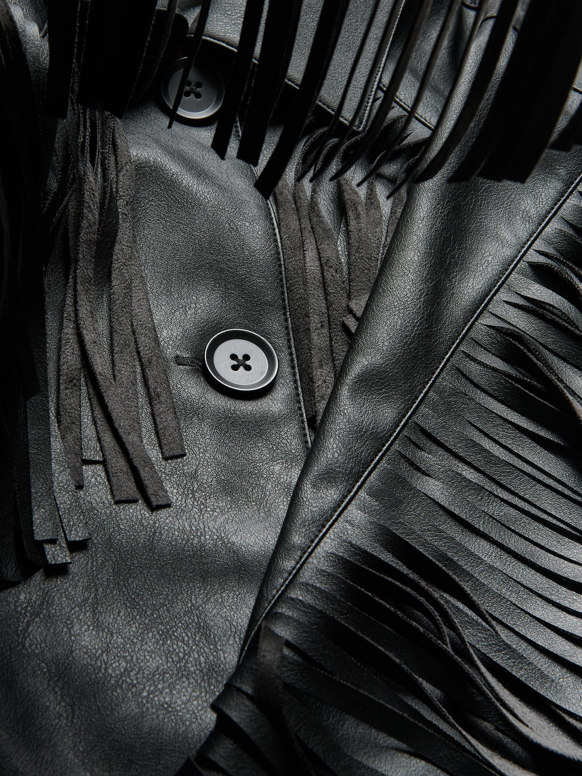 Black Jacket With Fringes, Black, large image number 4