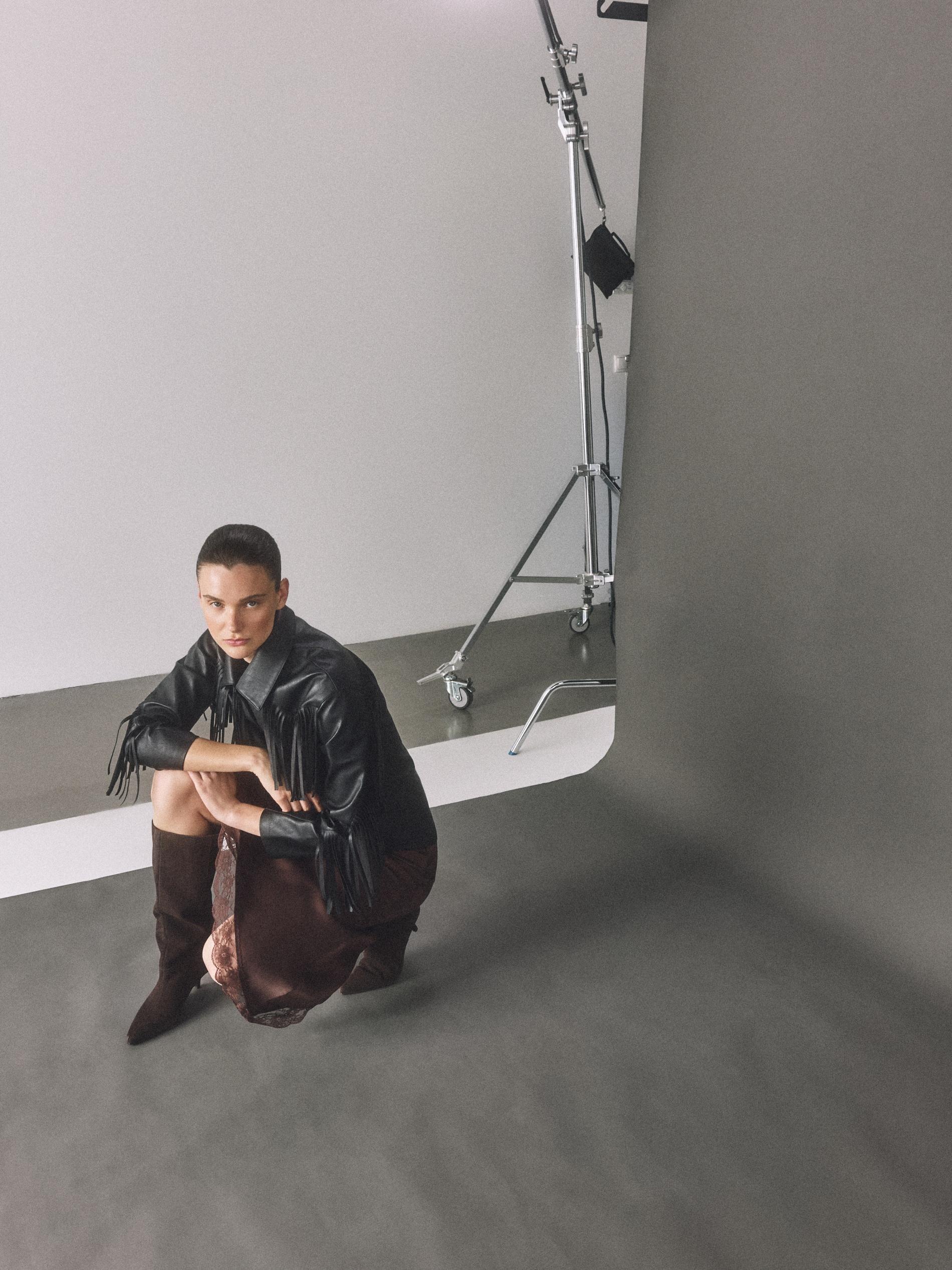 Black Jacket With Fringes, Black, large image number 7